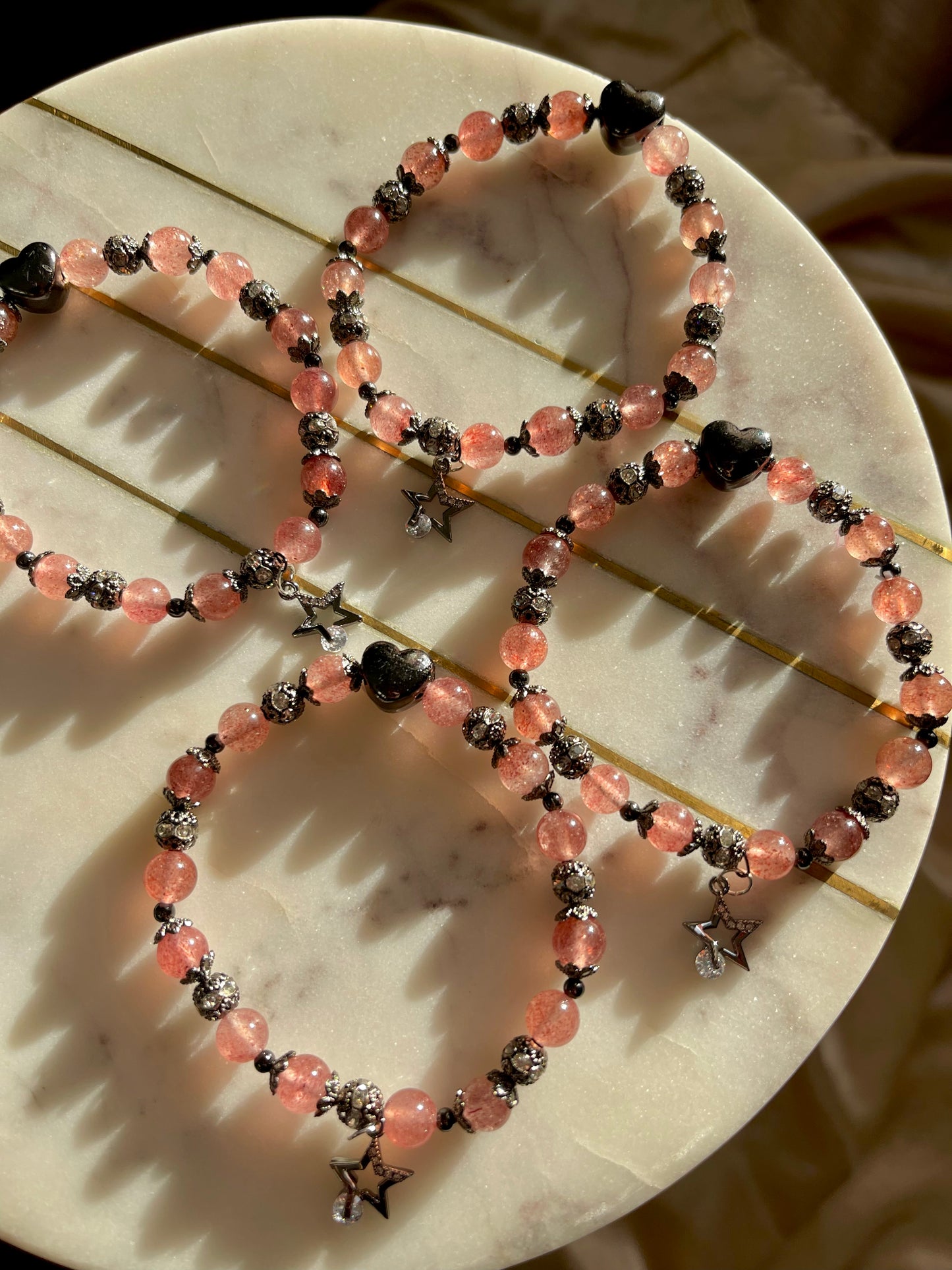 Strawberry Quartz Star Bracelet