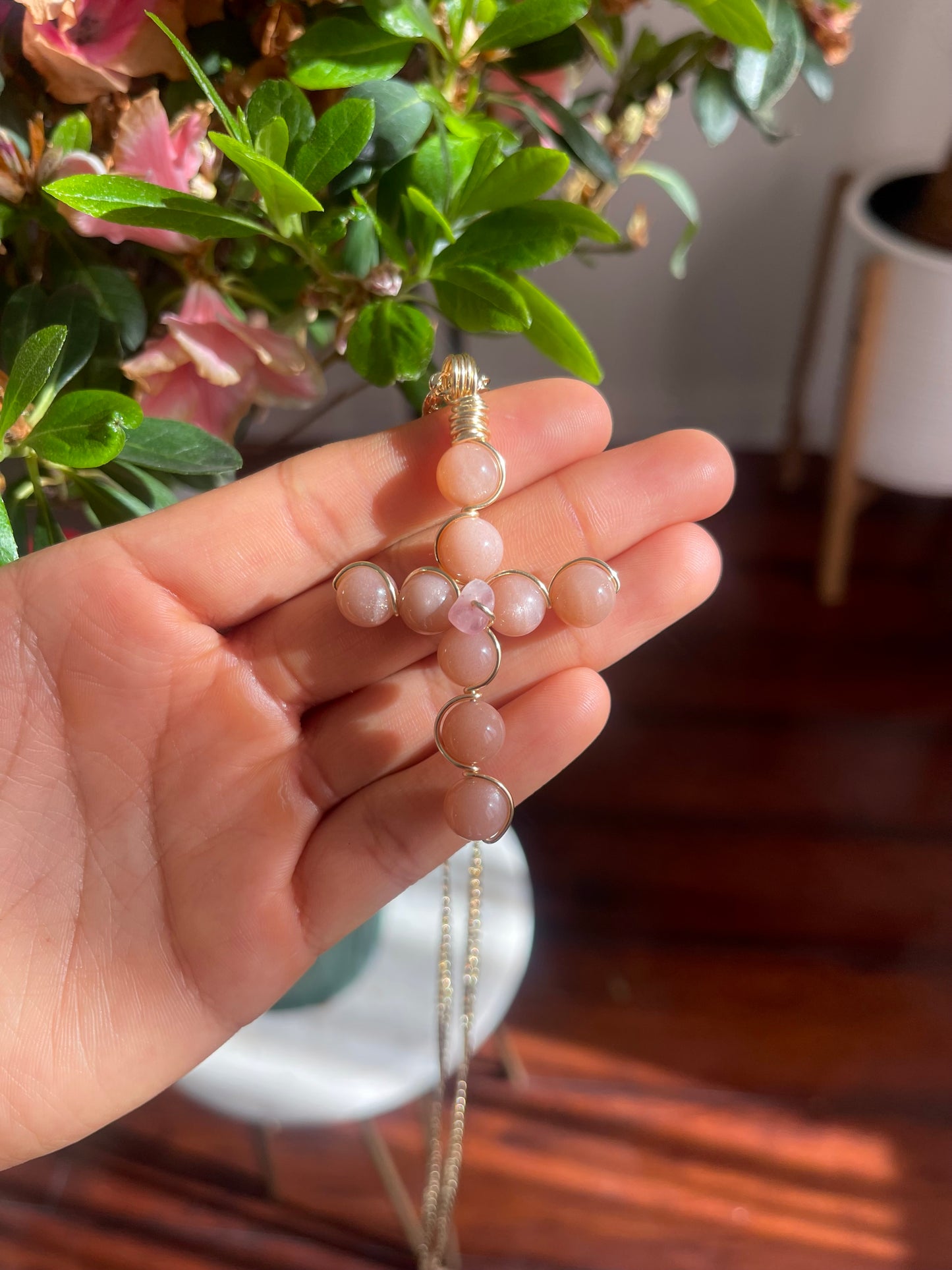 Wire Wrapped Crystal Cross