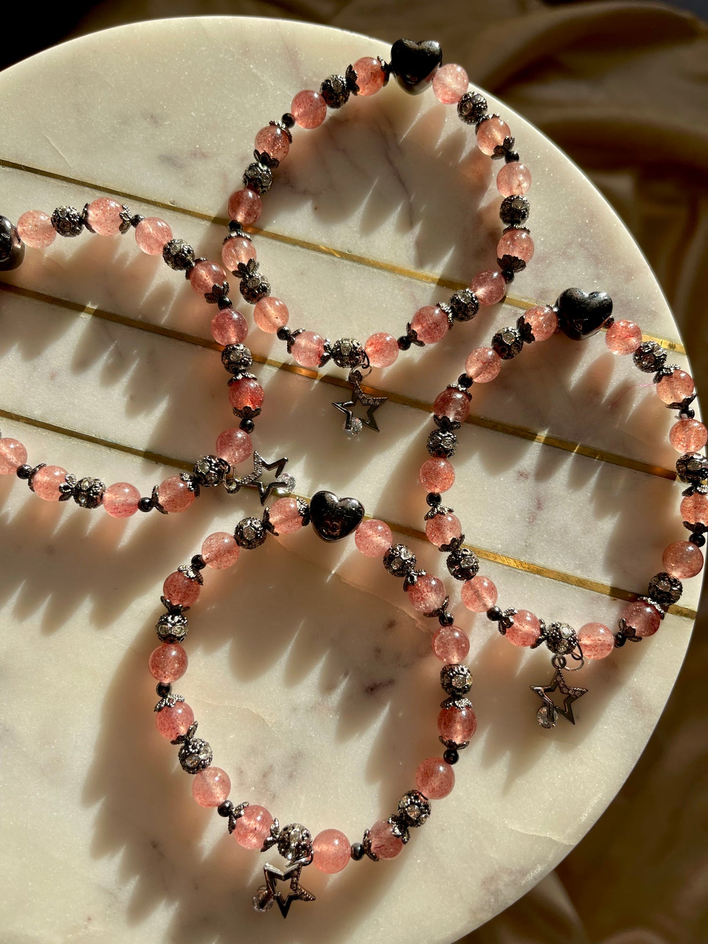 Strawberry Quartz Star Bracelet