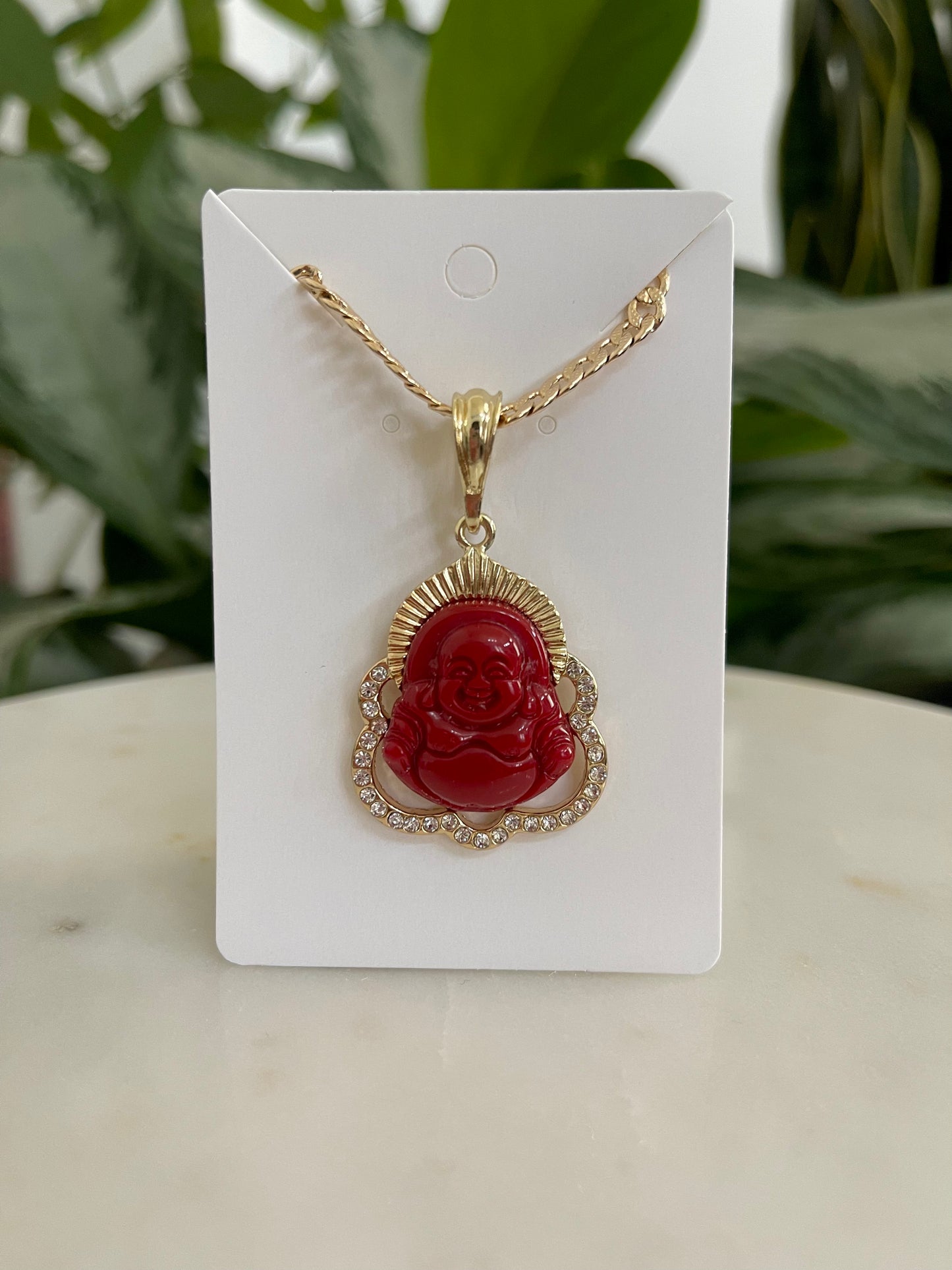 Burgundy Buddha Necklace