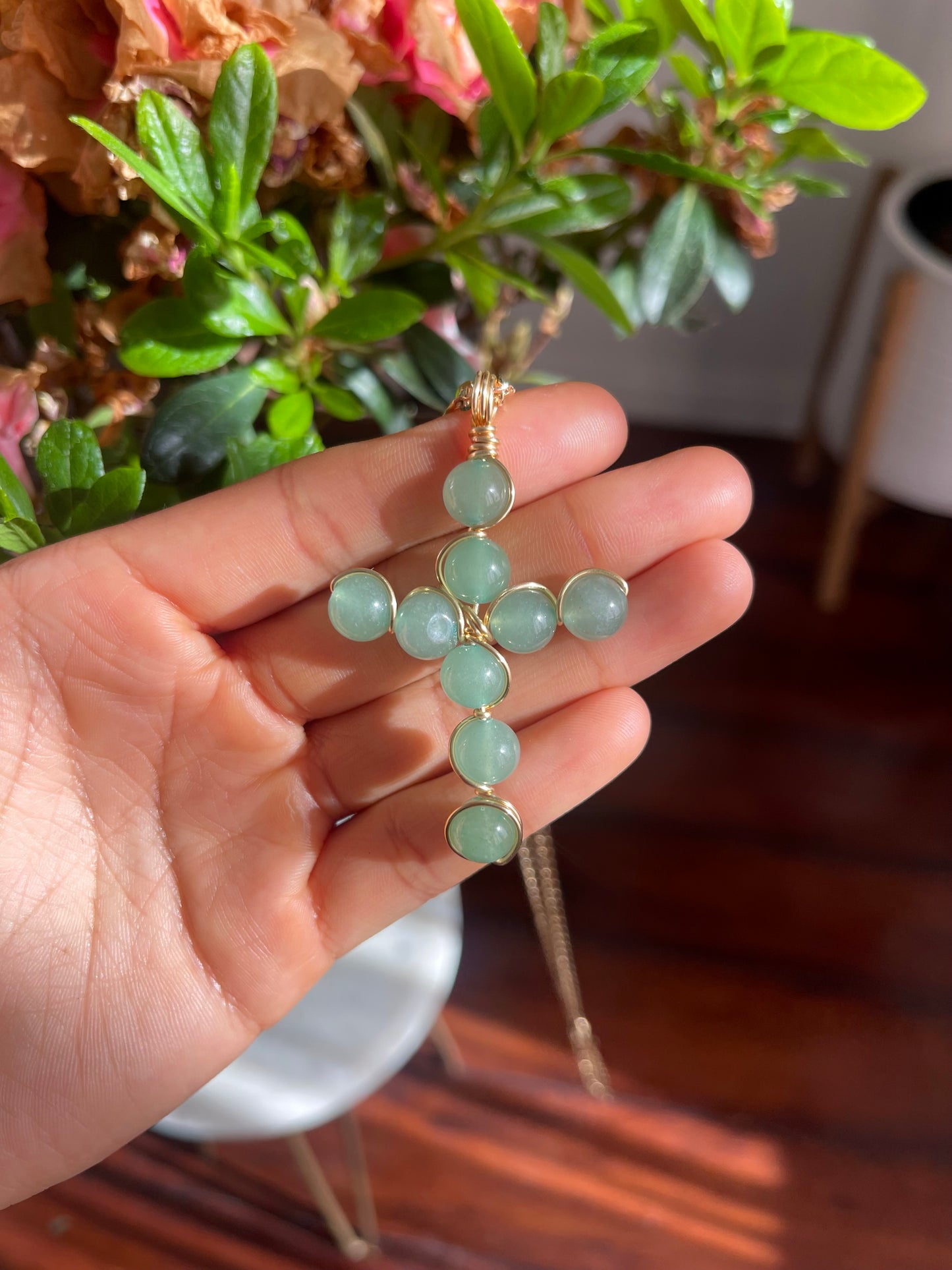 Wire Wrapped Crystal Cross
