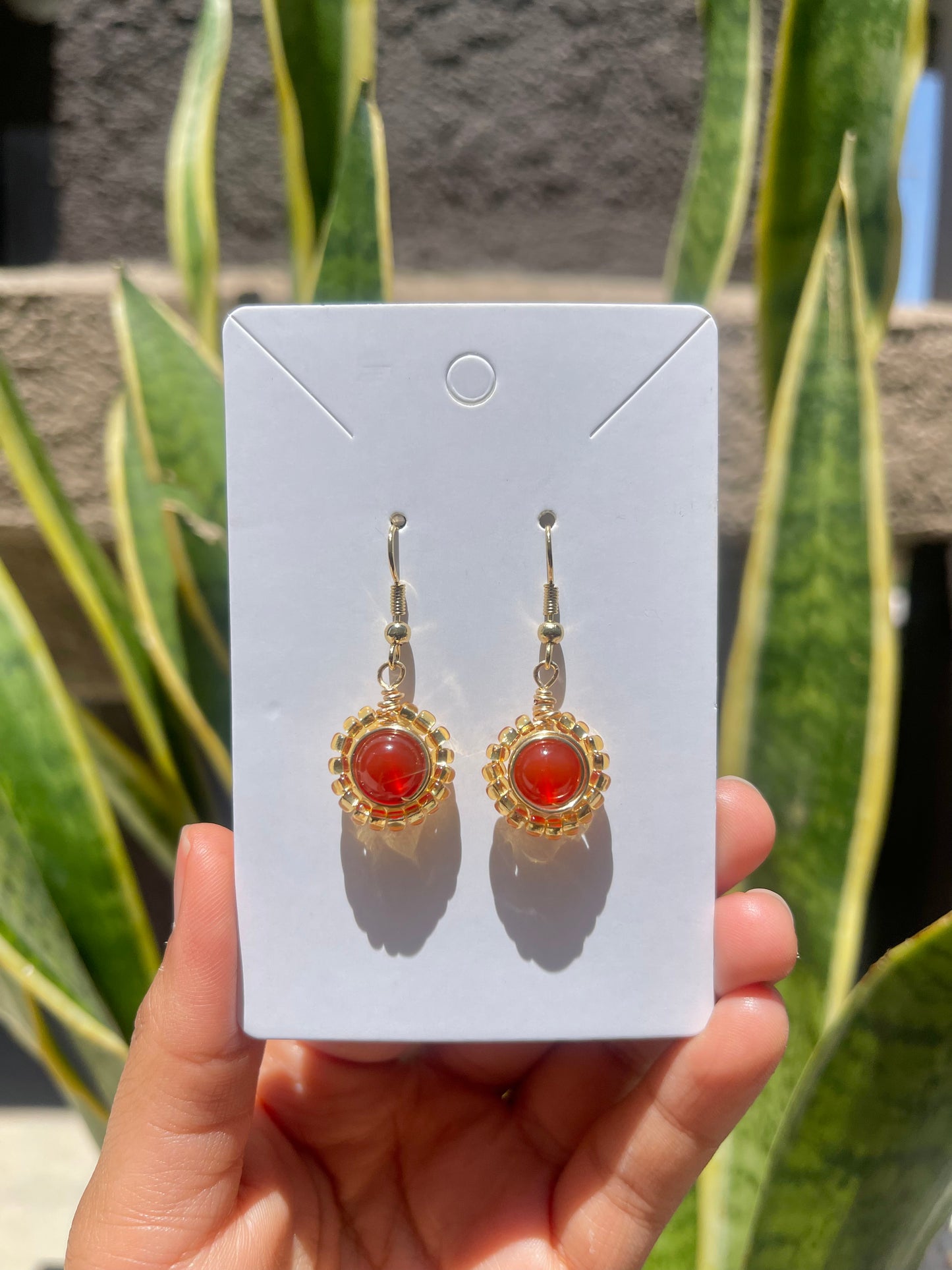 Carnelian Sun Earrings