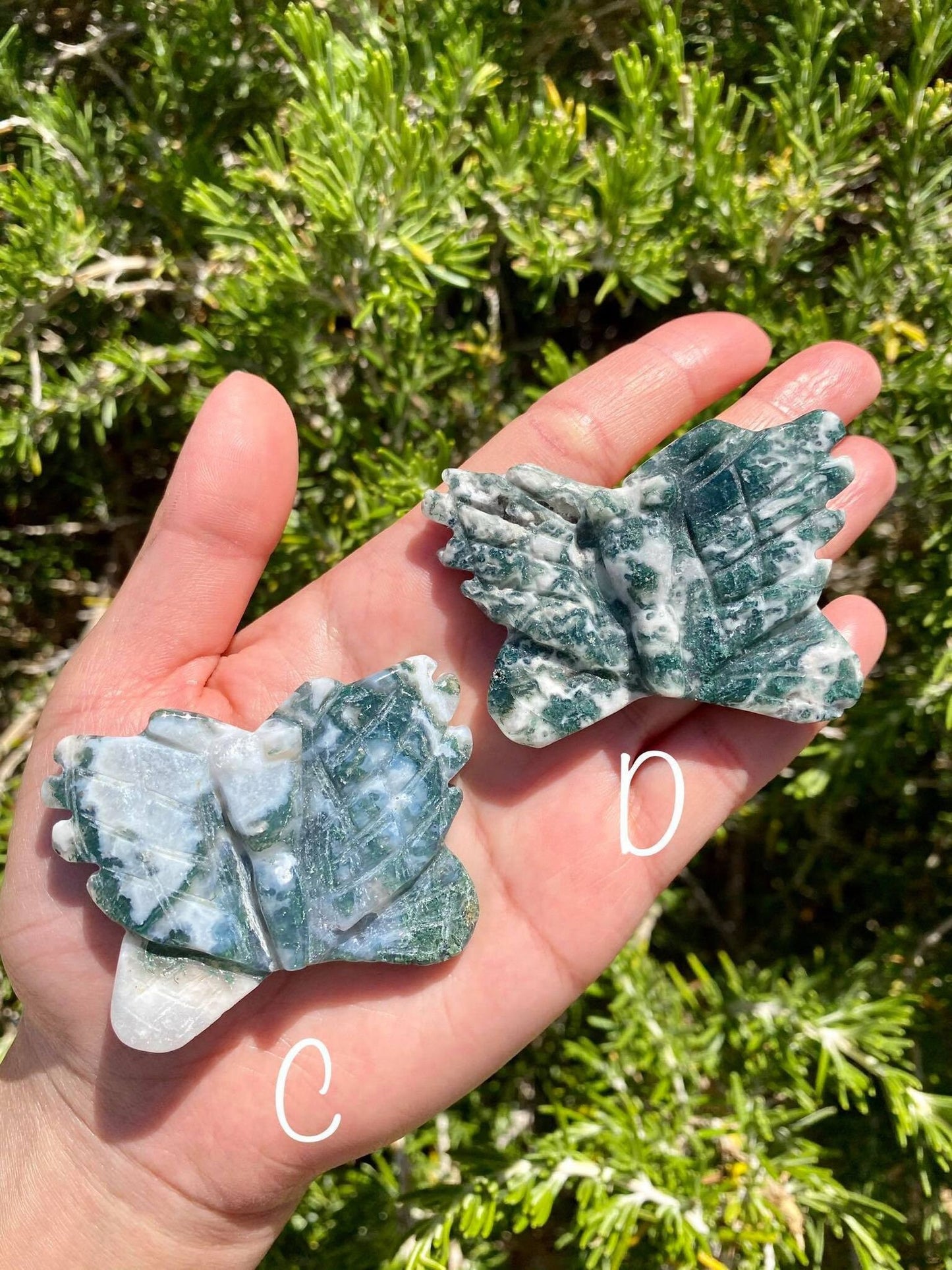 Moss Agate Butterflies
