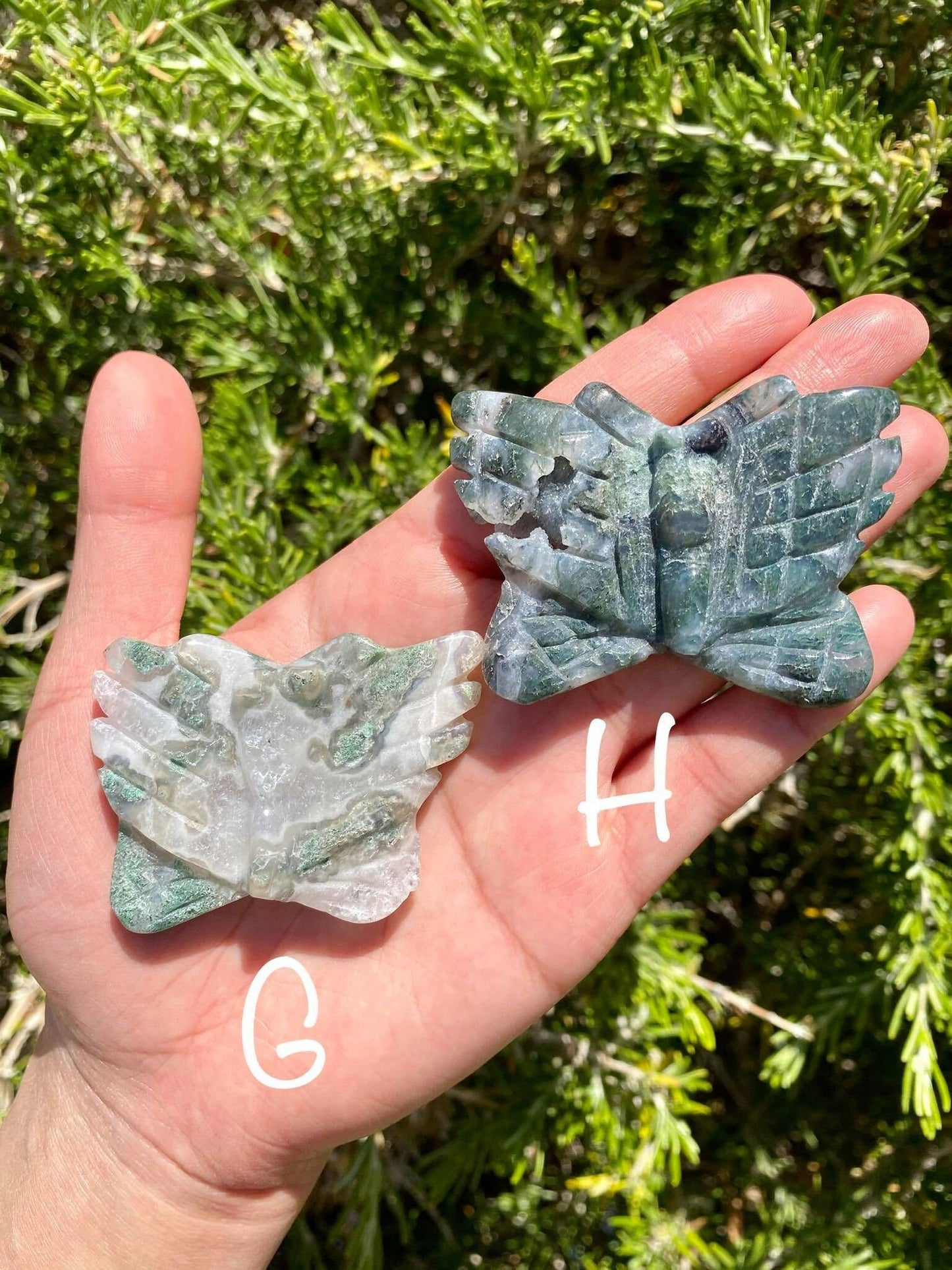 Moss Agate Butterflies