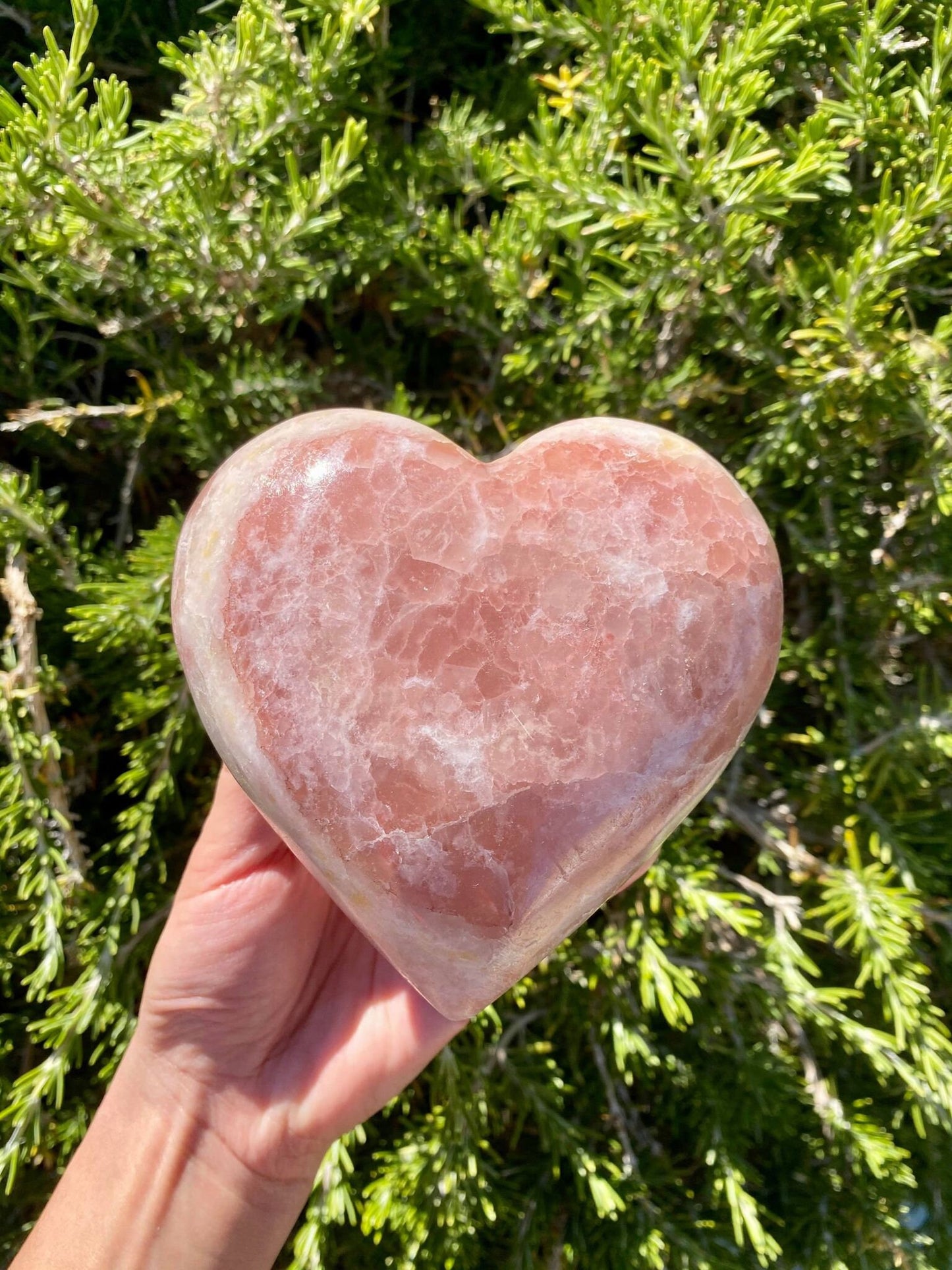 Strawberry Calcite Heart 2 lbs 3.2 oz