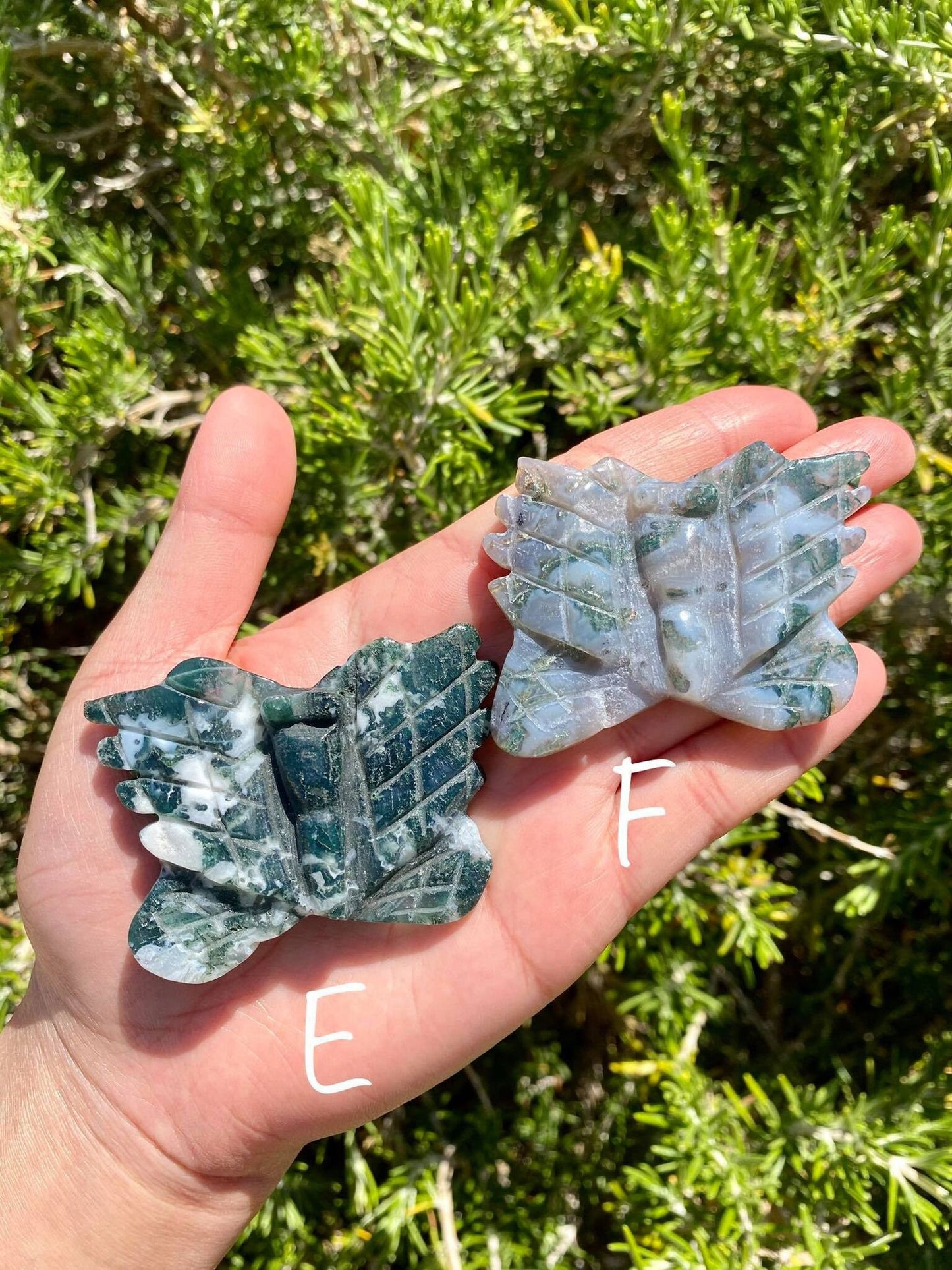Moss Agate Butterflies