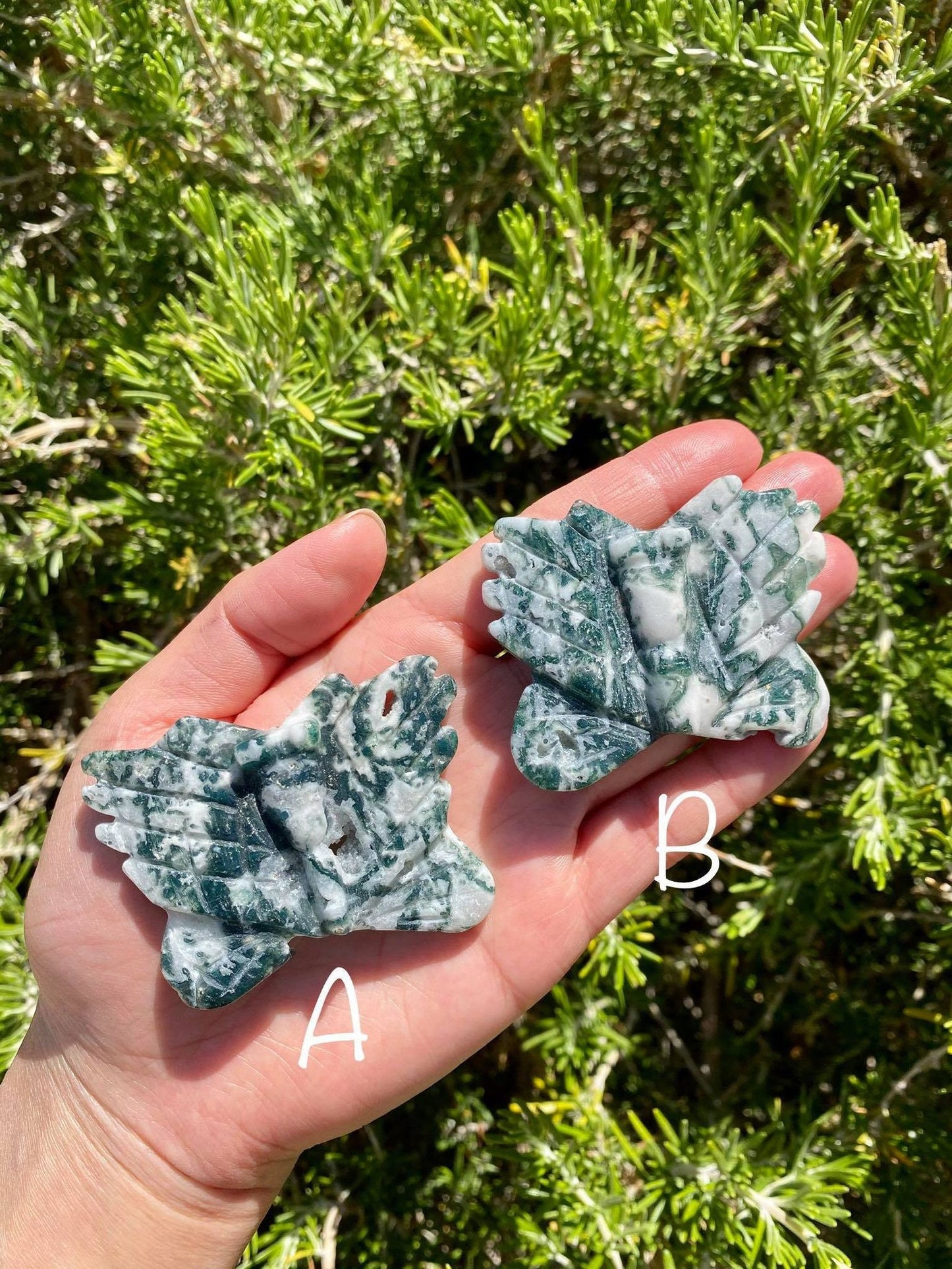 Moss Agate Butterflies