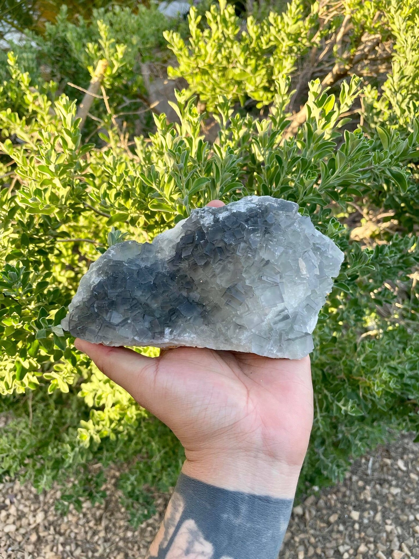 Blue-Grey Fluorite with Mint Green Fluorite 2 lbs 5.5 oz