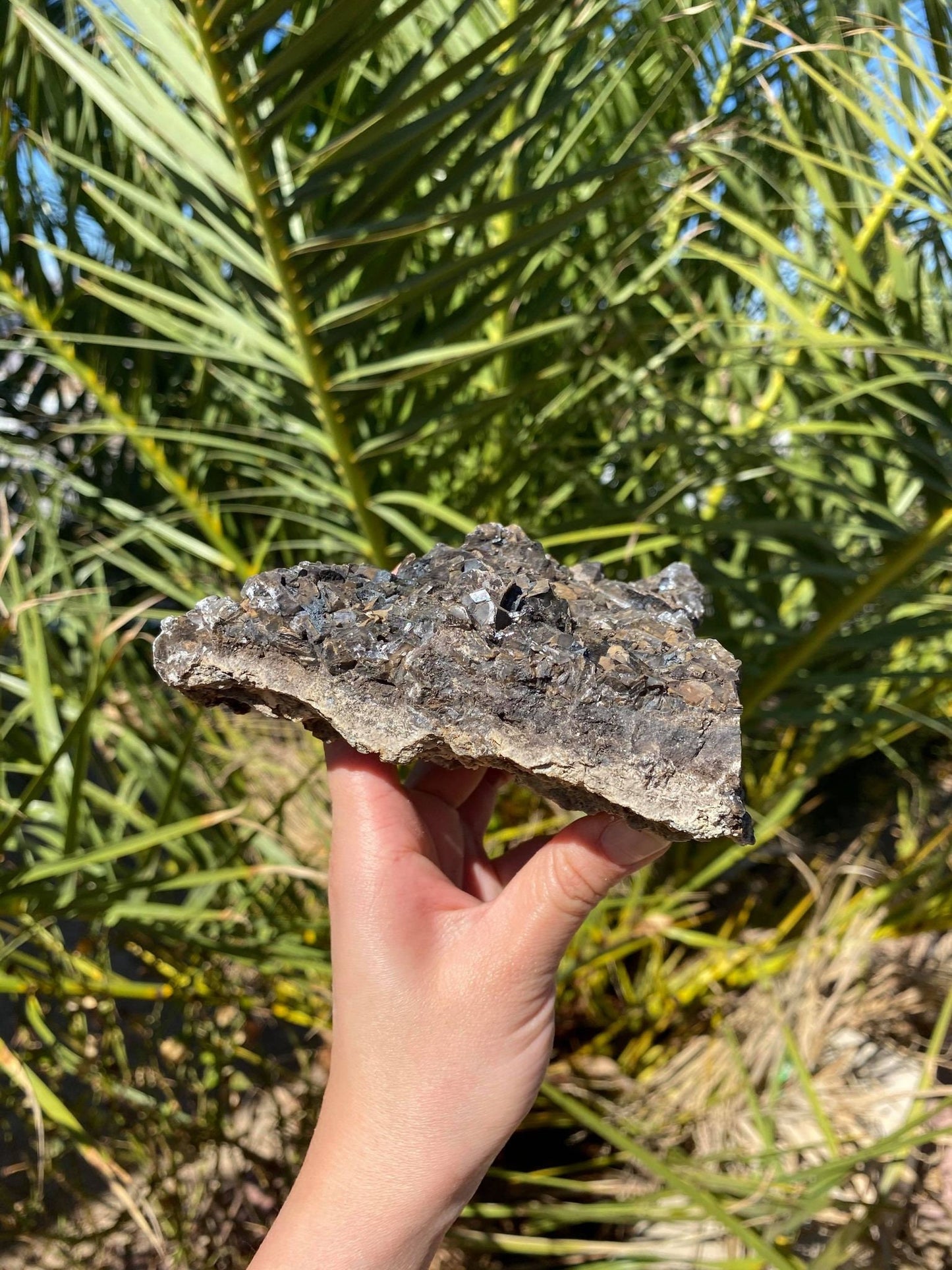 Natural Black Quartz Cluster 1 lb 6.6 oz
