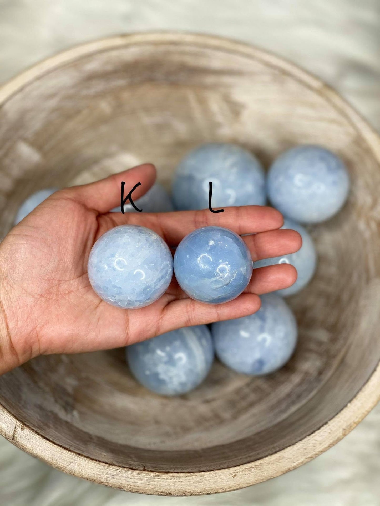 Blue Calcite Spheres Small to Medium Size
