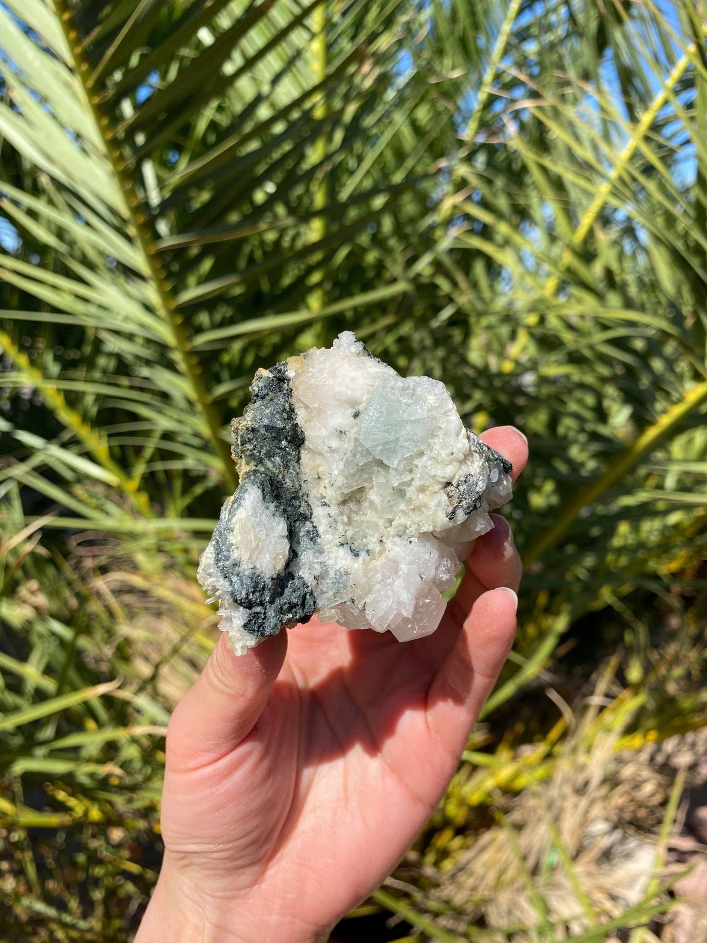 Druzy Clear Apophyllite with Stilbite Cluster