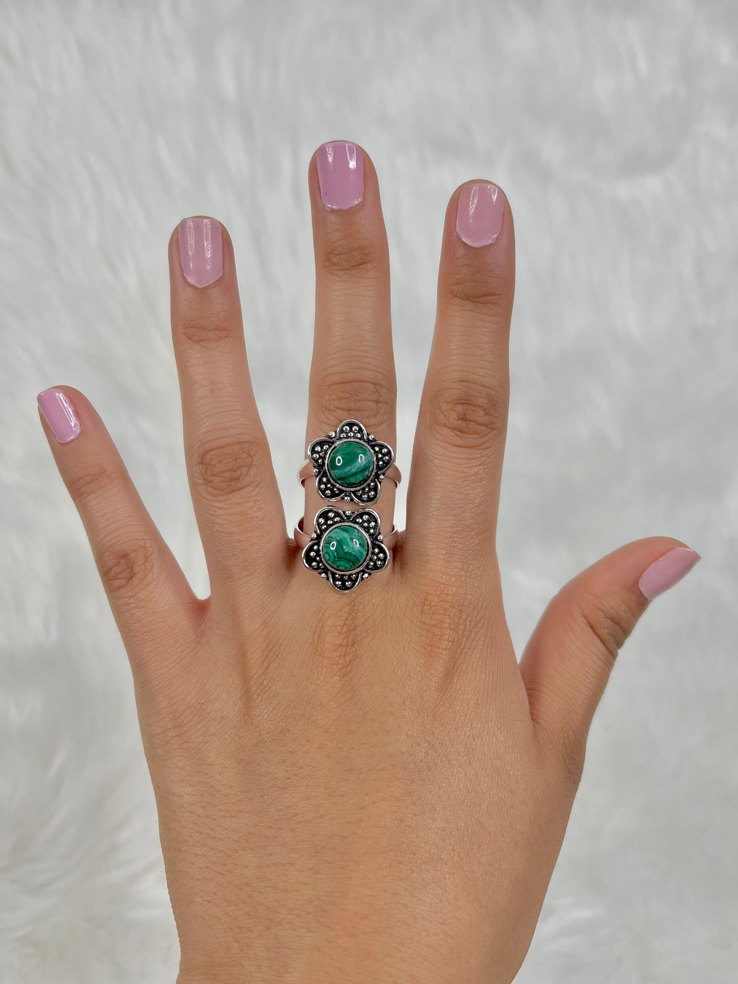 Two Stone Flower Ring