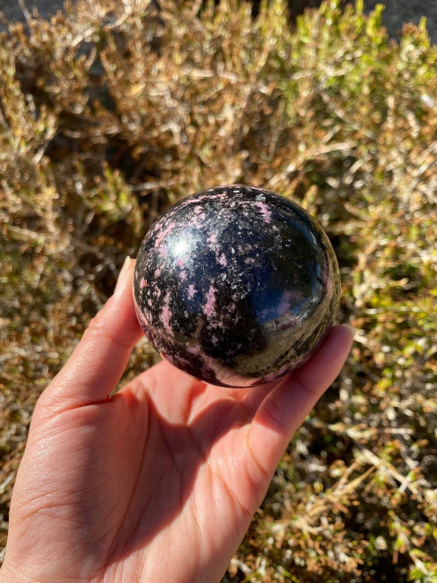 Rhodonite Sphere 1 lb 2.5 oz