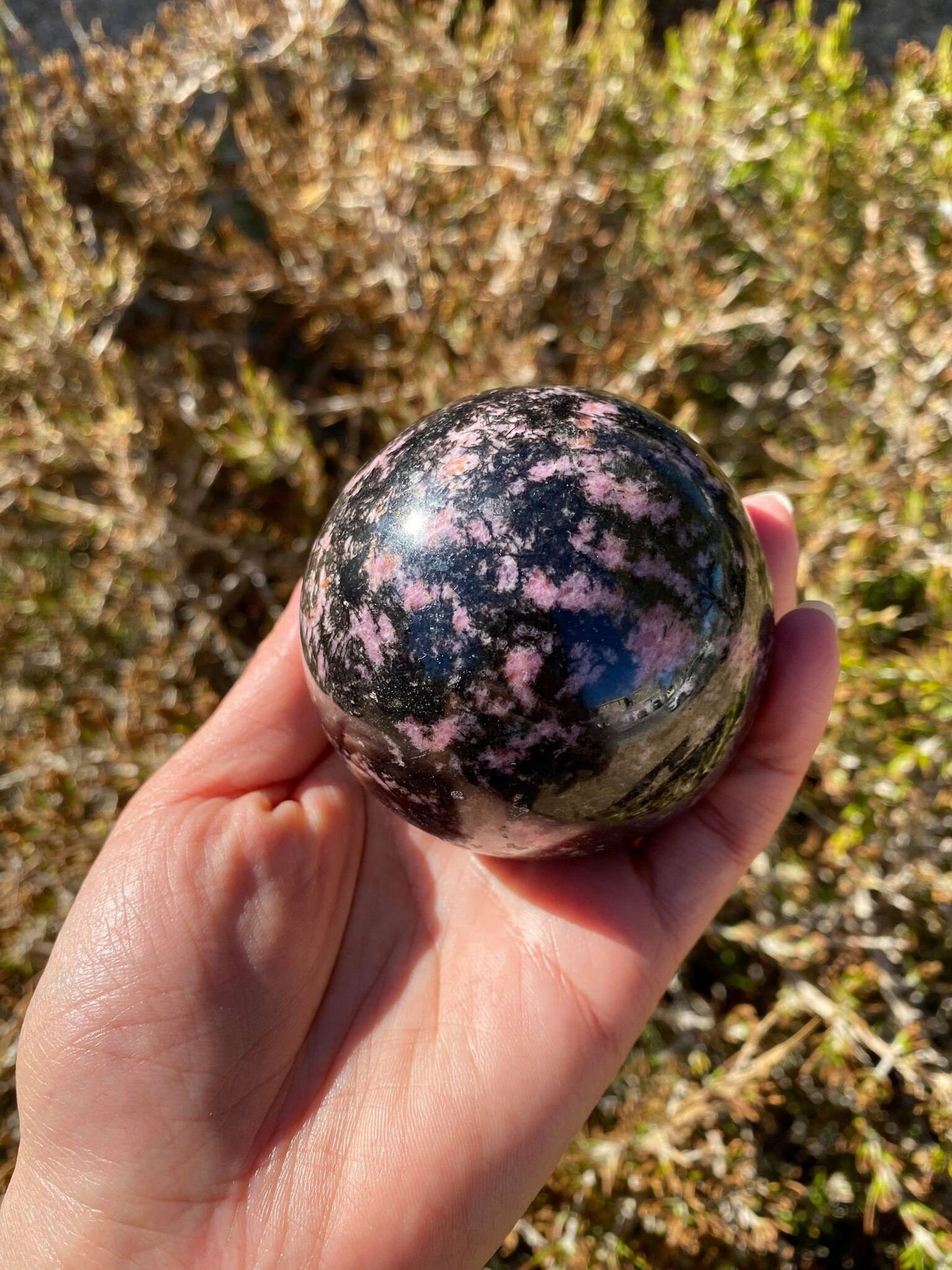 Rhodonite Sphere 1 lb 2.5 oz