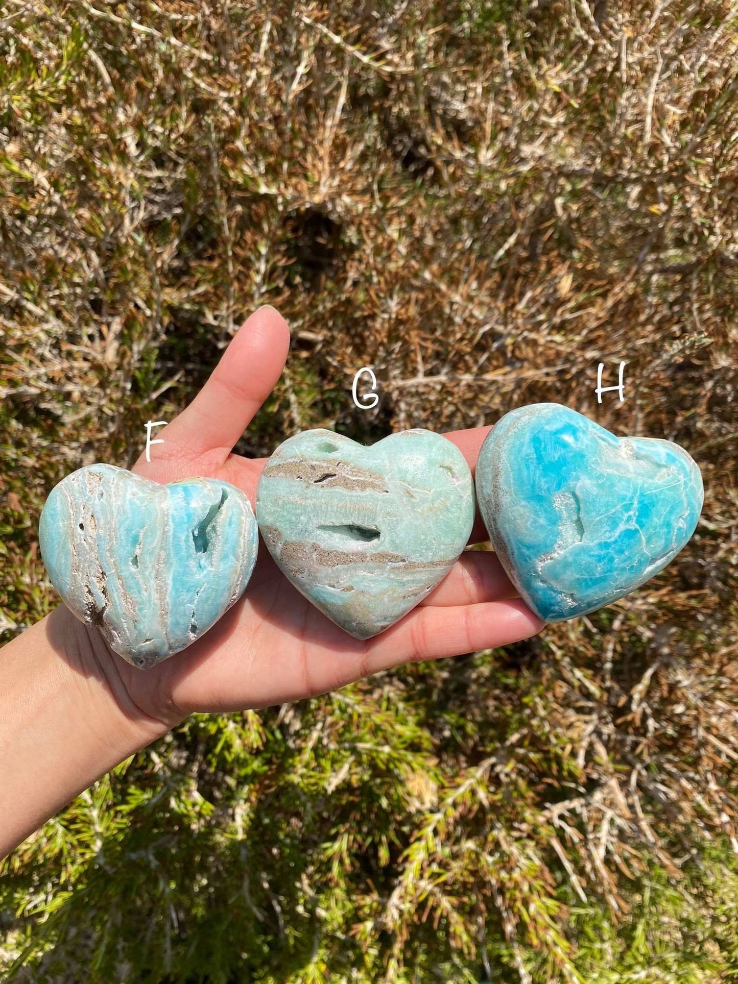 Blue Aragonite Heart