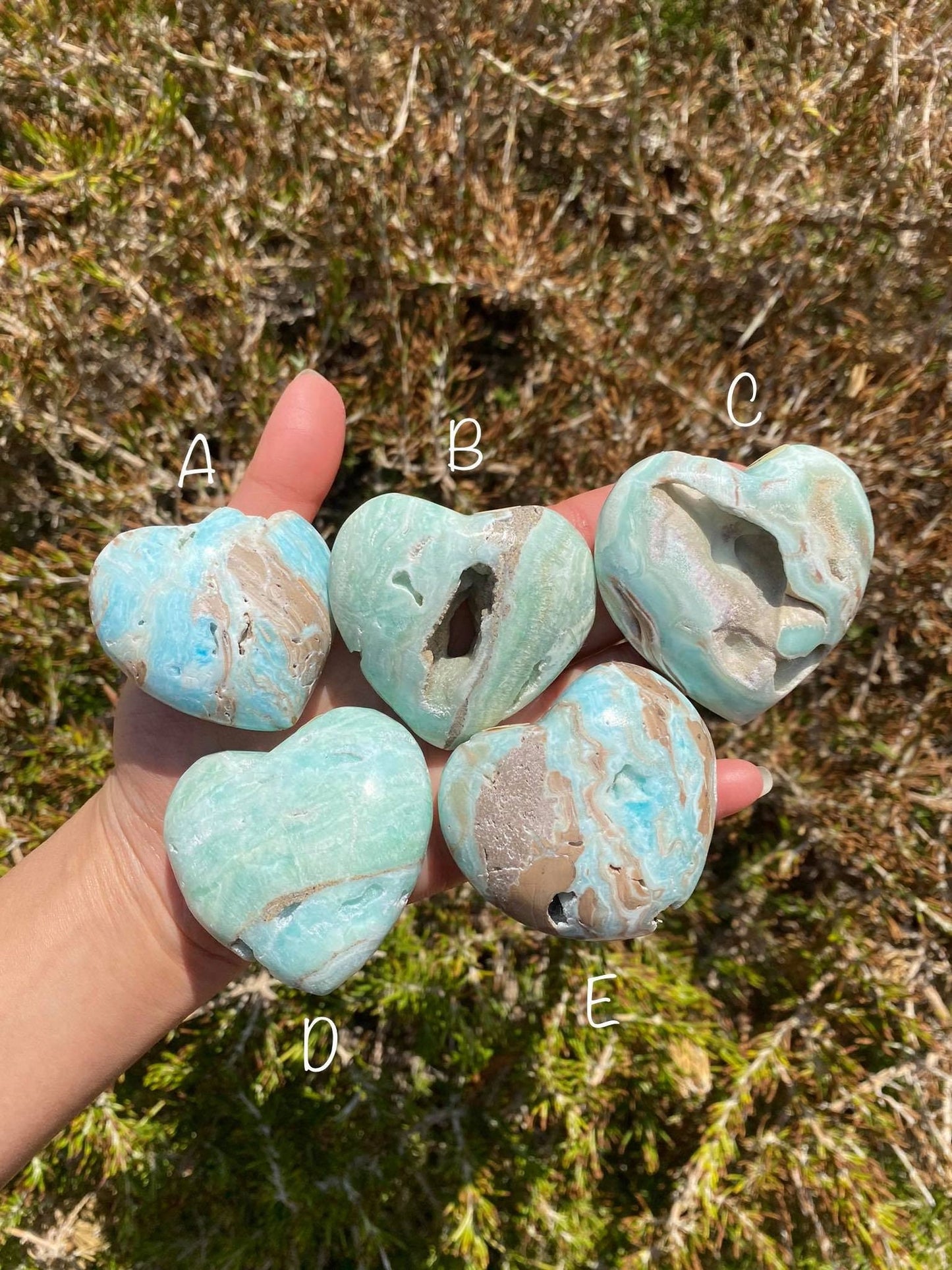 Blue Aragonite Heart
