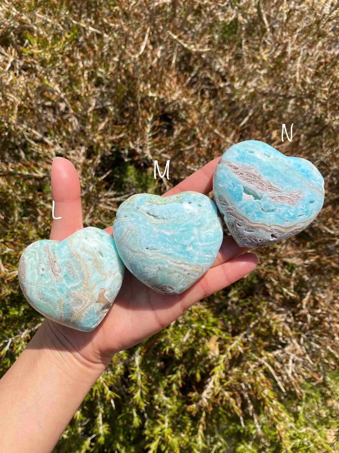 Blue Aragonite Heart