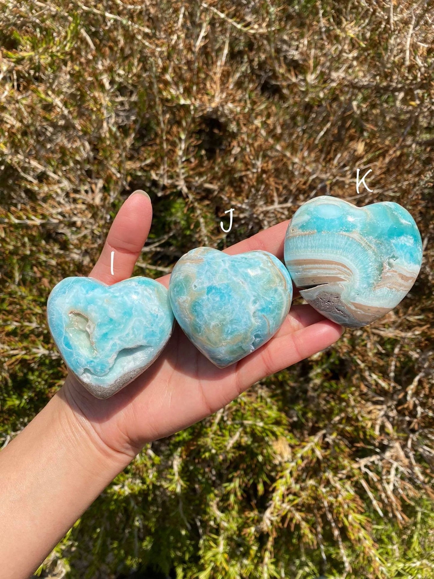 Blue Aragonite Heart