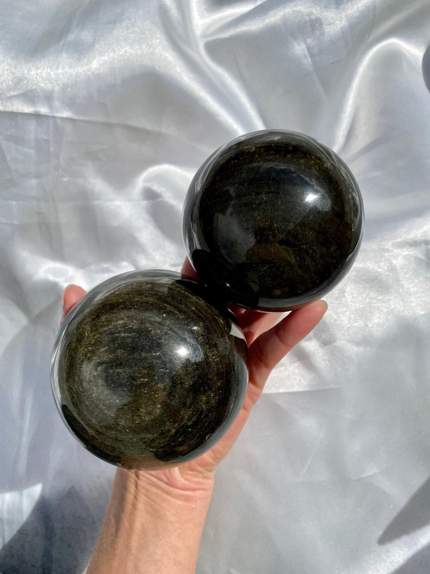 Gold Sheen Obsidian Spheres