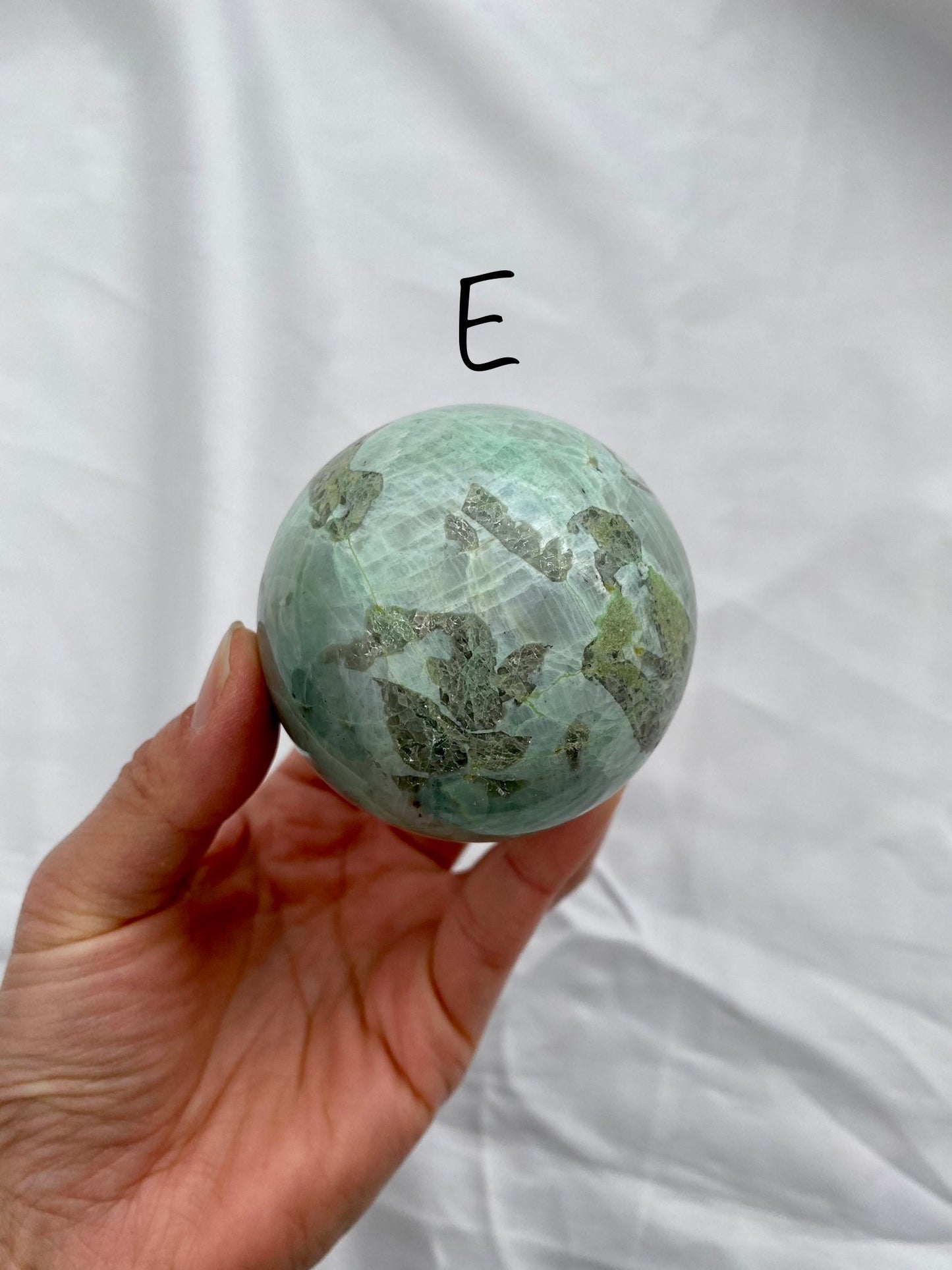 Green Moonstone Spheres