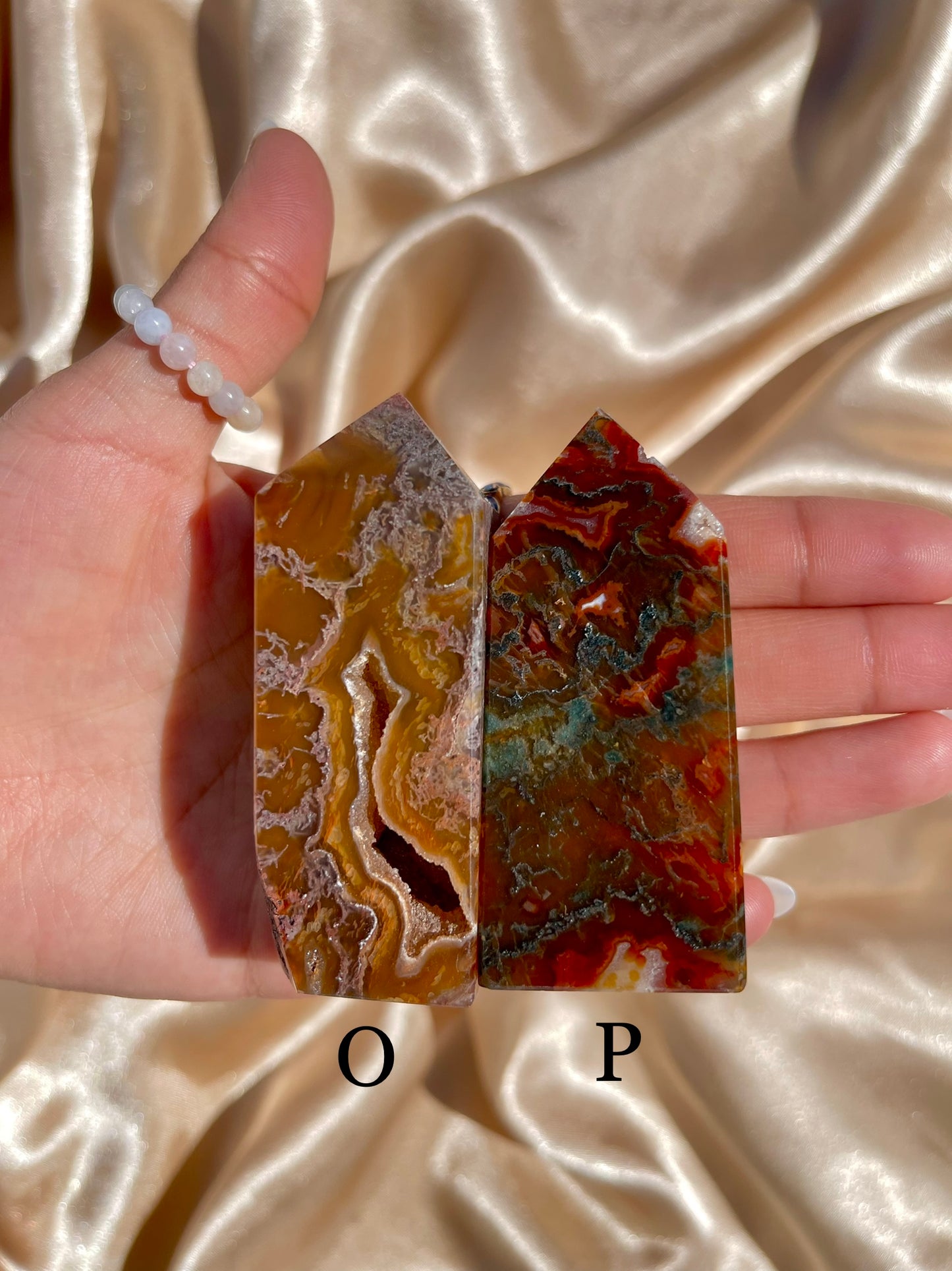Carnelian X Moss Agate Tower