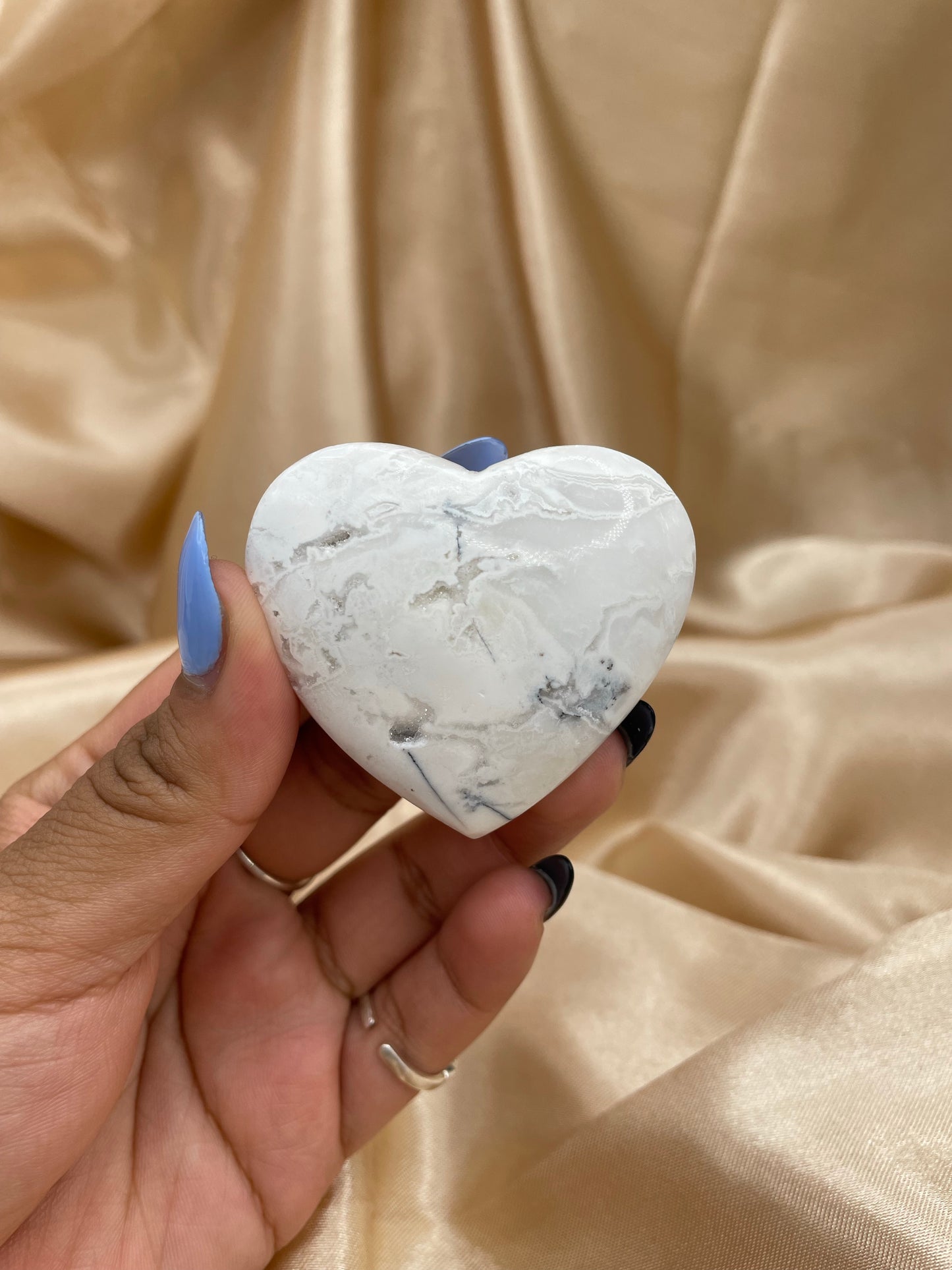 Snow Agate Heart *Intuition Chosen*