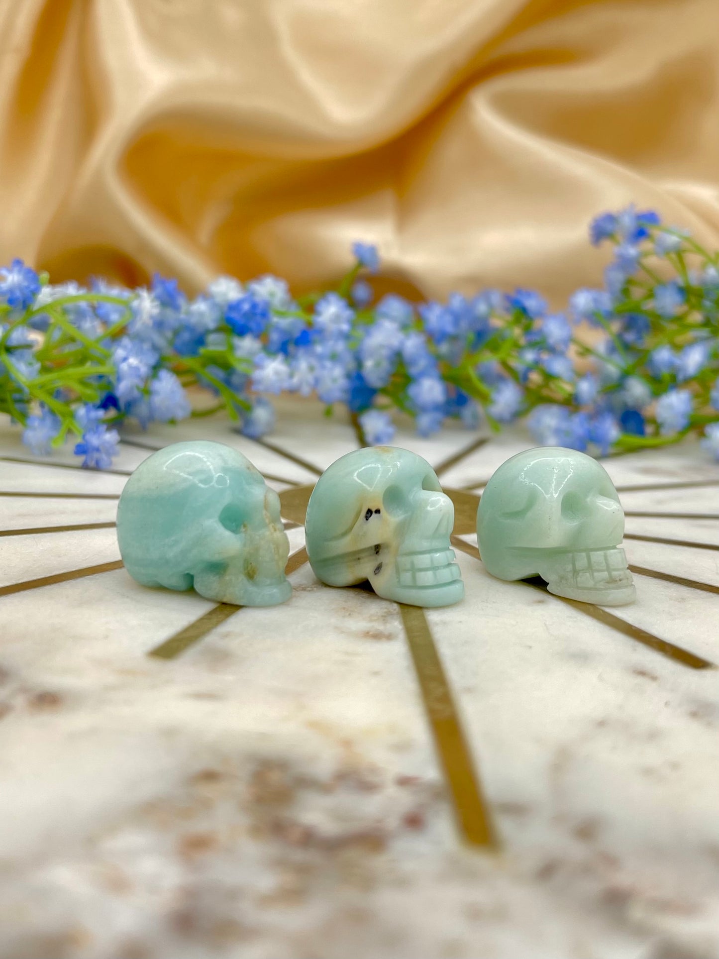 Amazonite MINI Skull Carving