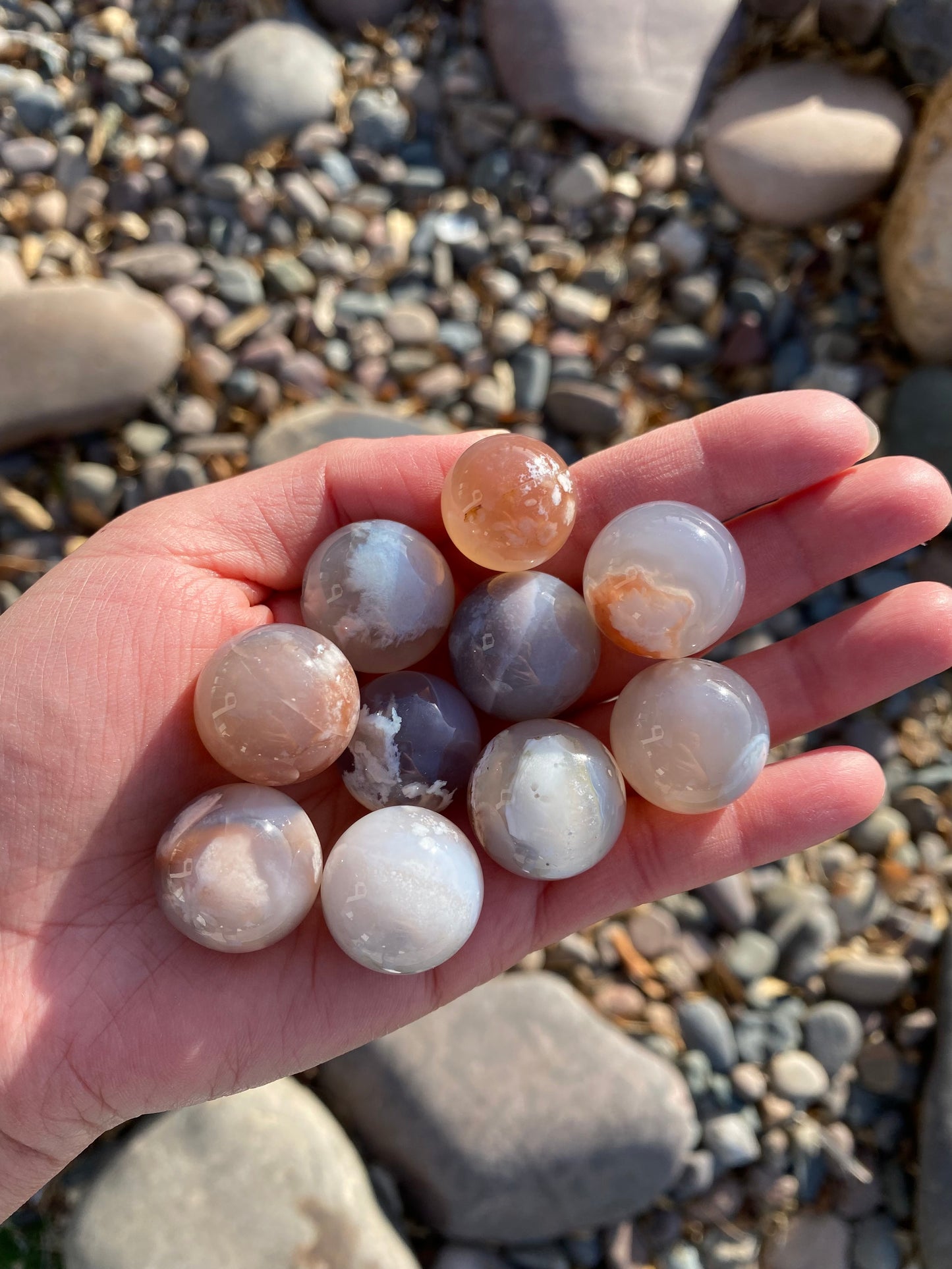 Flower Agate Spheres