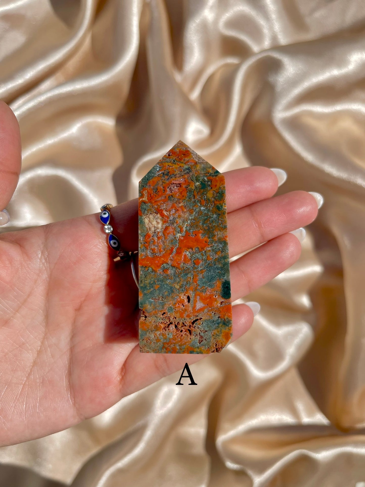 Carnelian X Moss Agate Tower