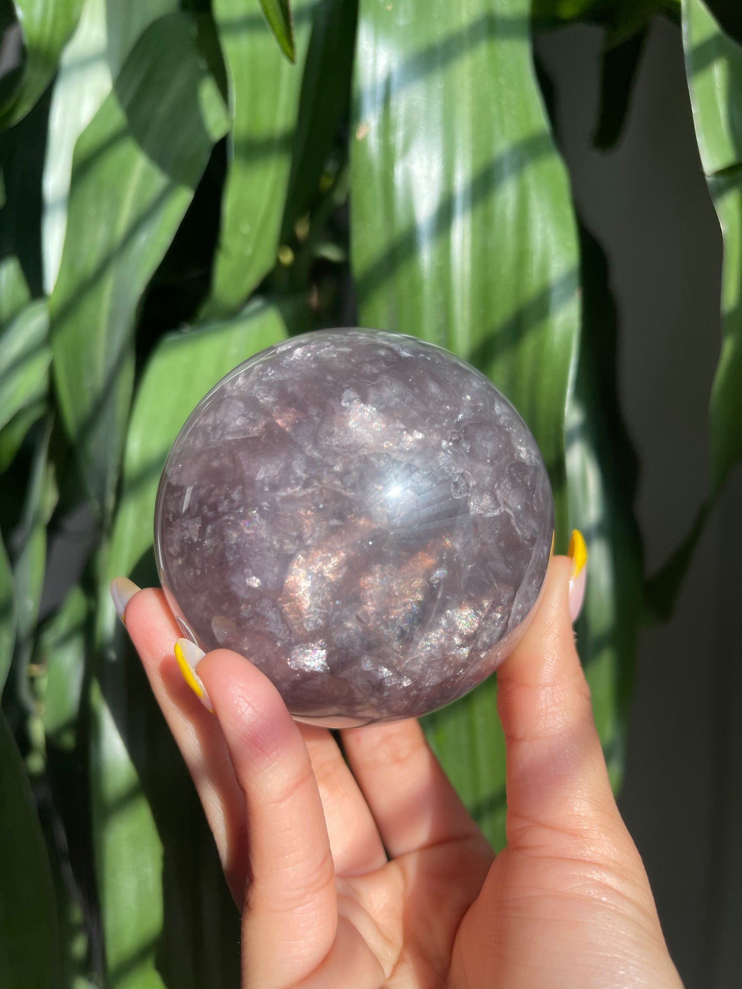 Purple Fluorite Sphere W/ Mica