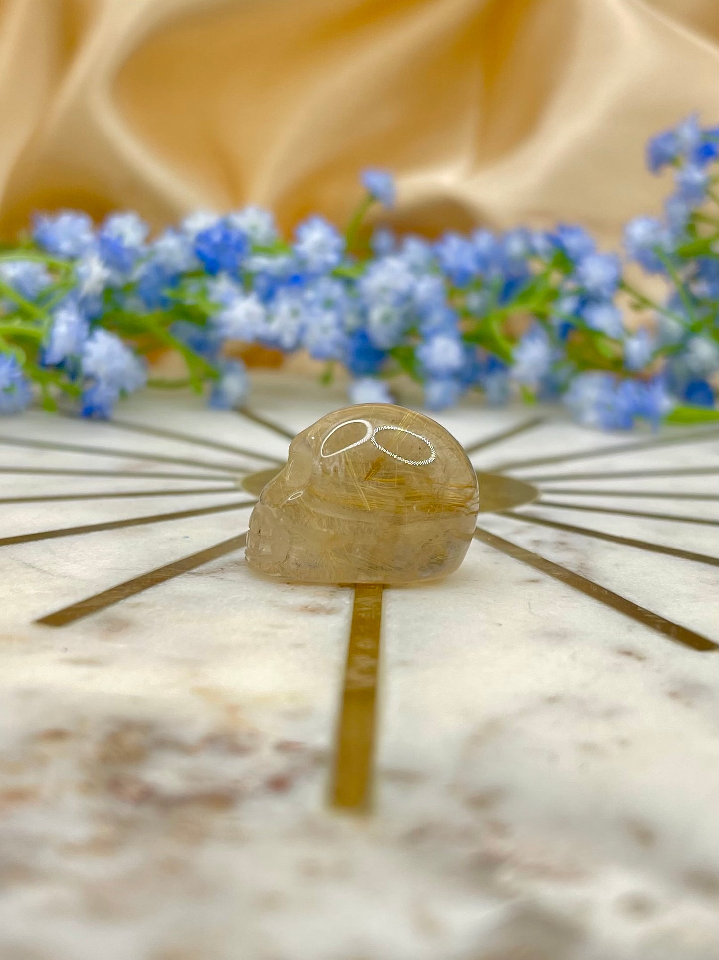 Rutile Quartz MINI Skull