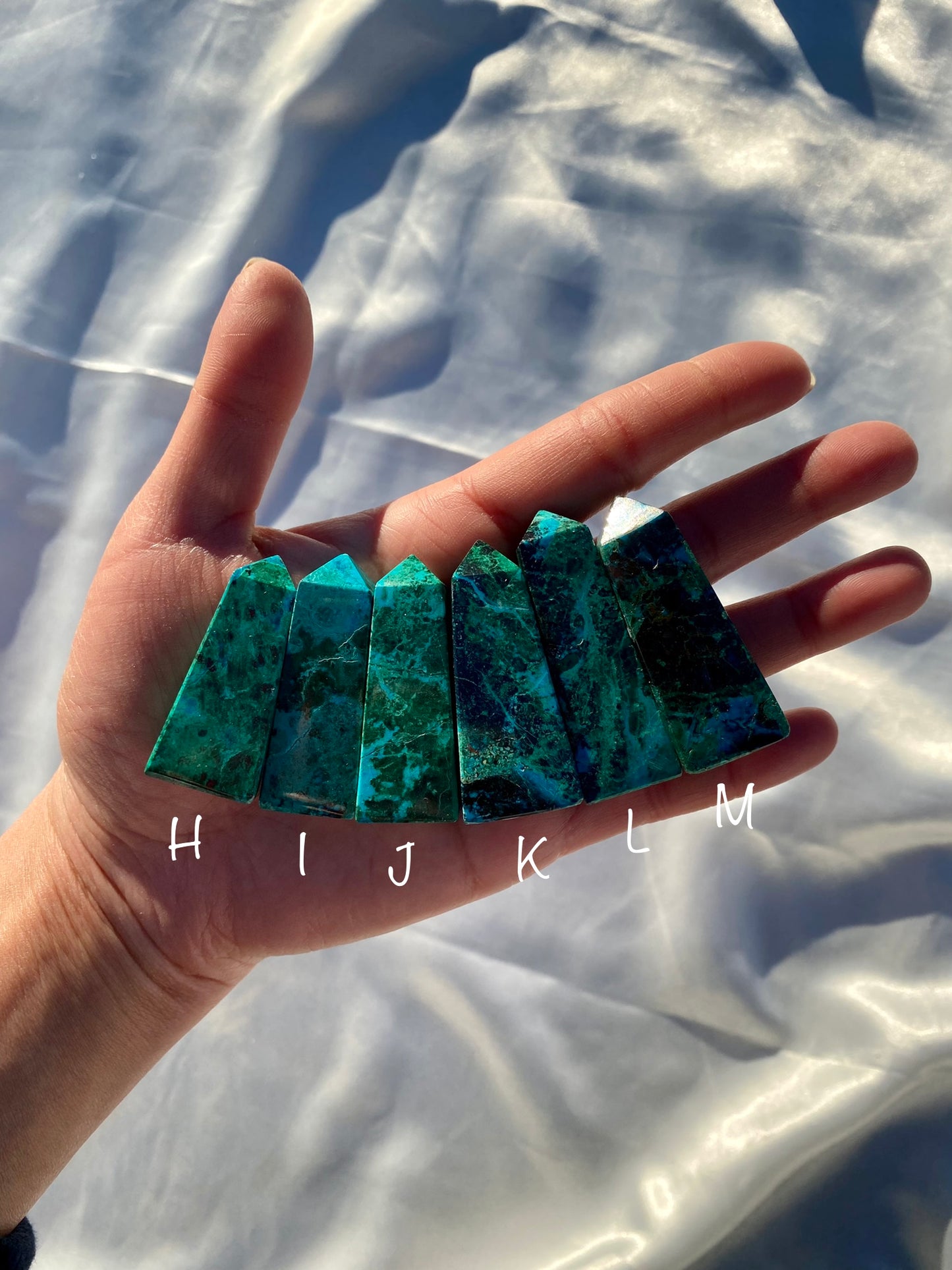 Chrysocolla MINI Towers