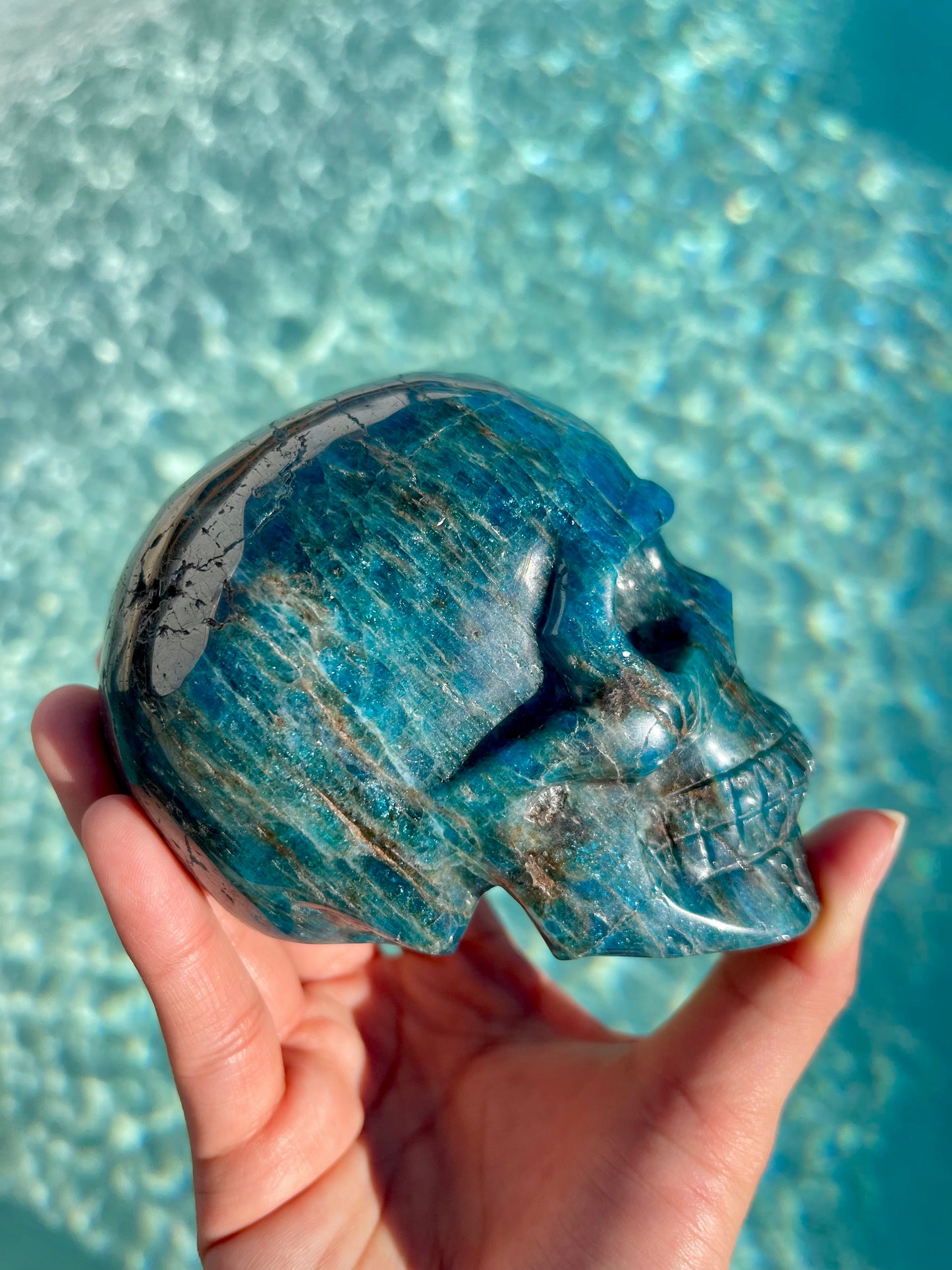 Blue Apatite Skull