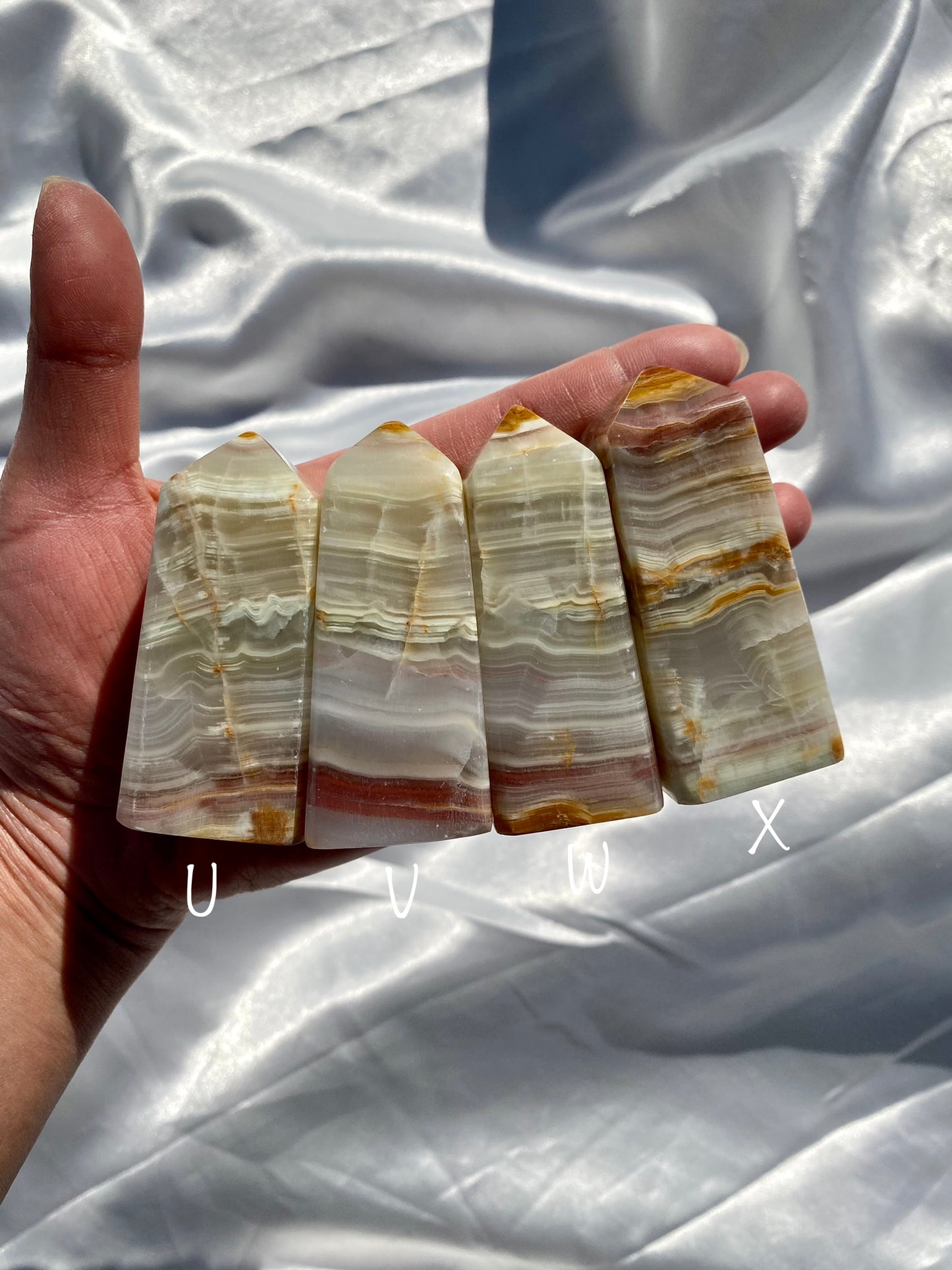 Pink Banded Onyx Towers