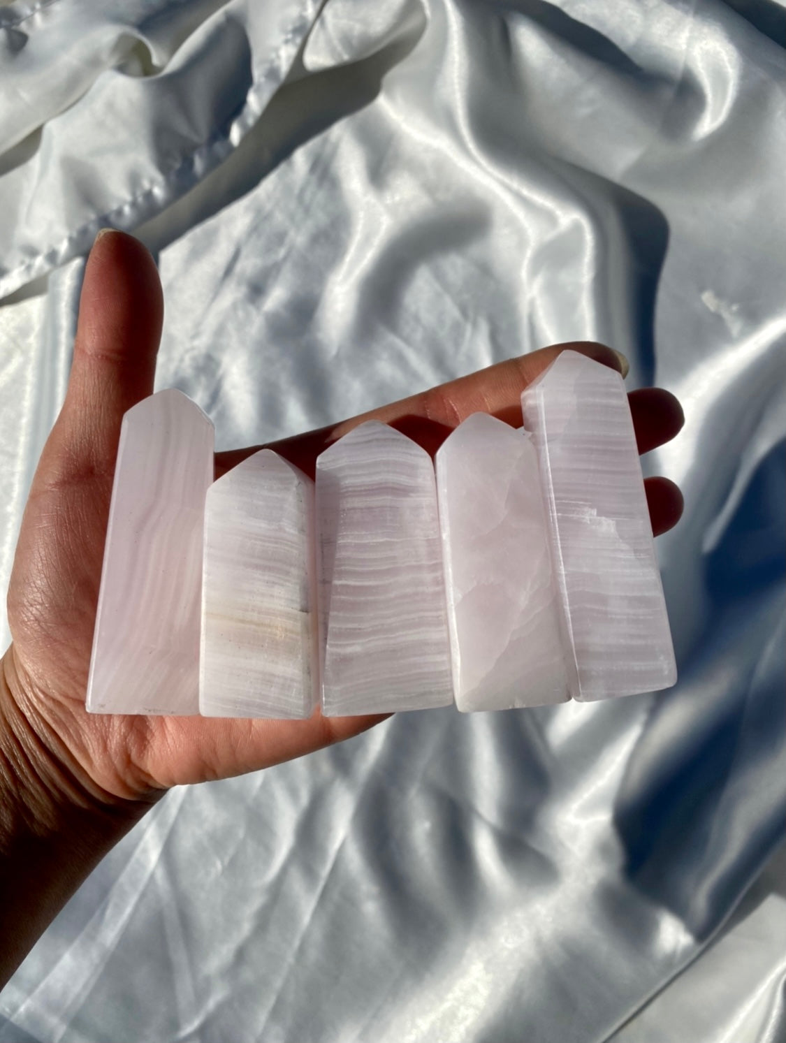 Pink Mangano Calcite Towers