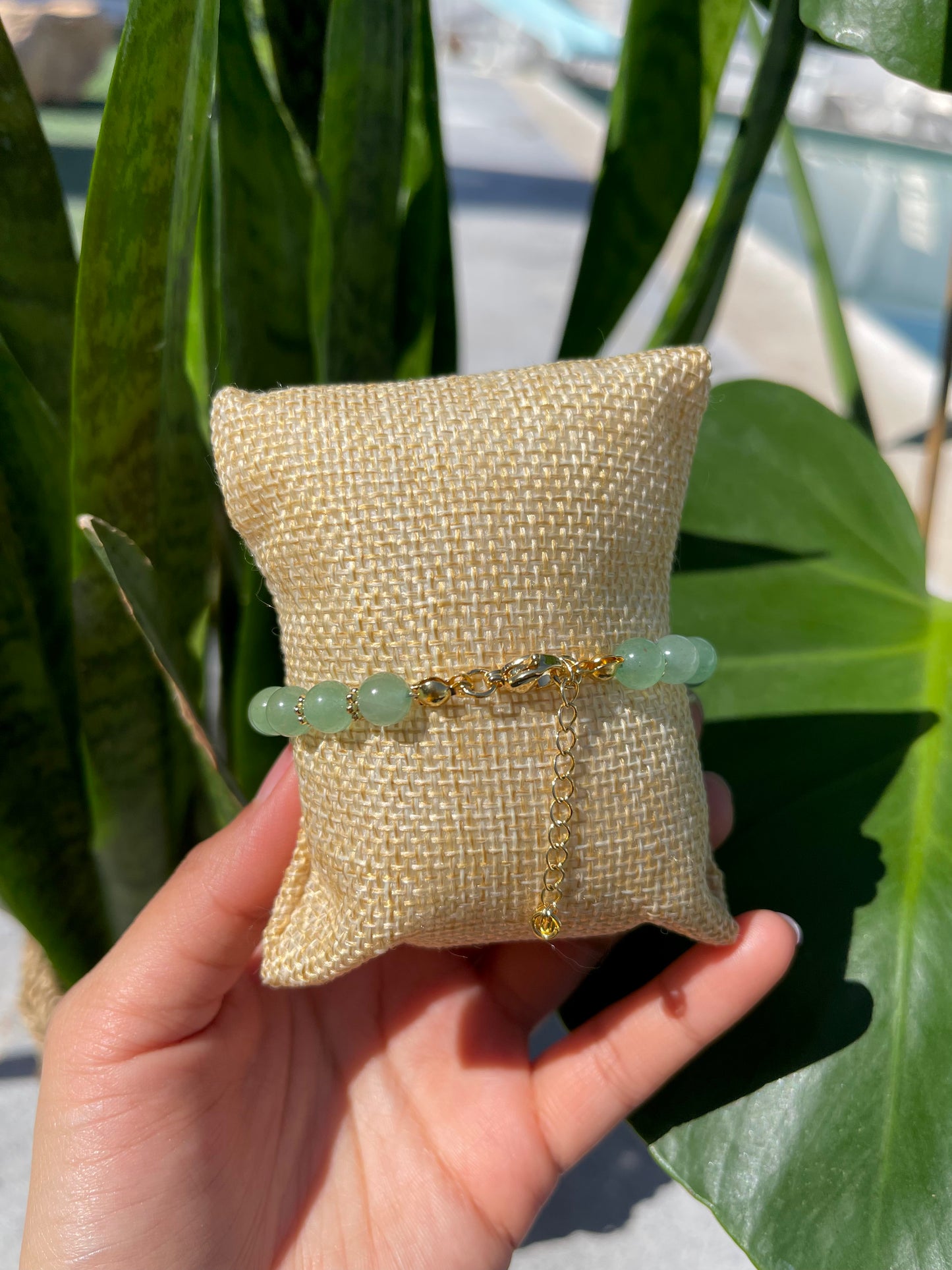 Green Aventurine Virgin Mary Bracelet