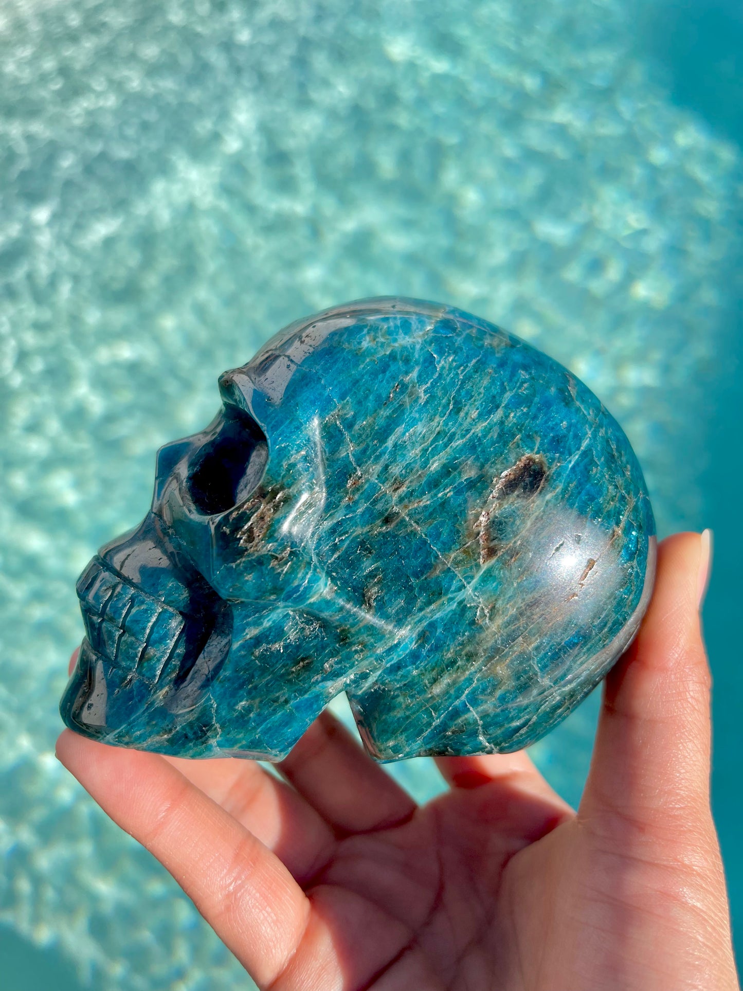 Blue Apatite Skull