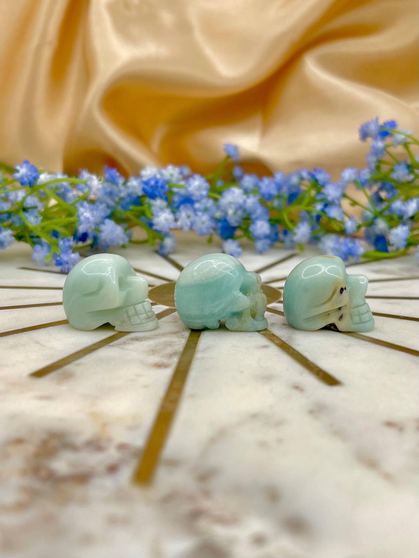 Amazonite MINI Skull Carving