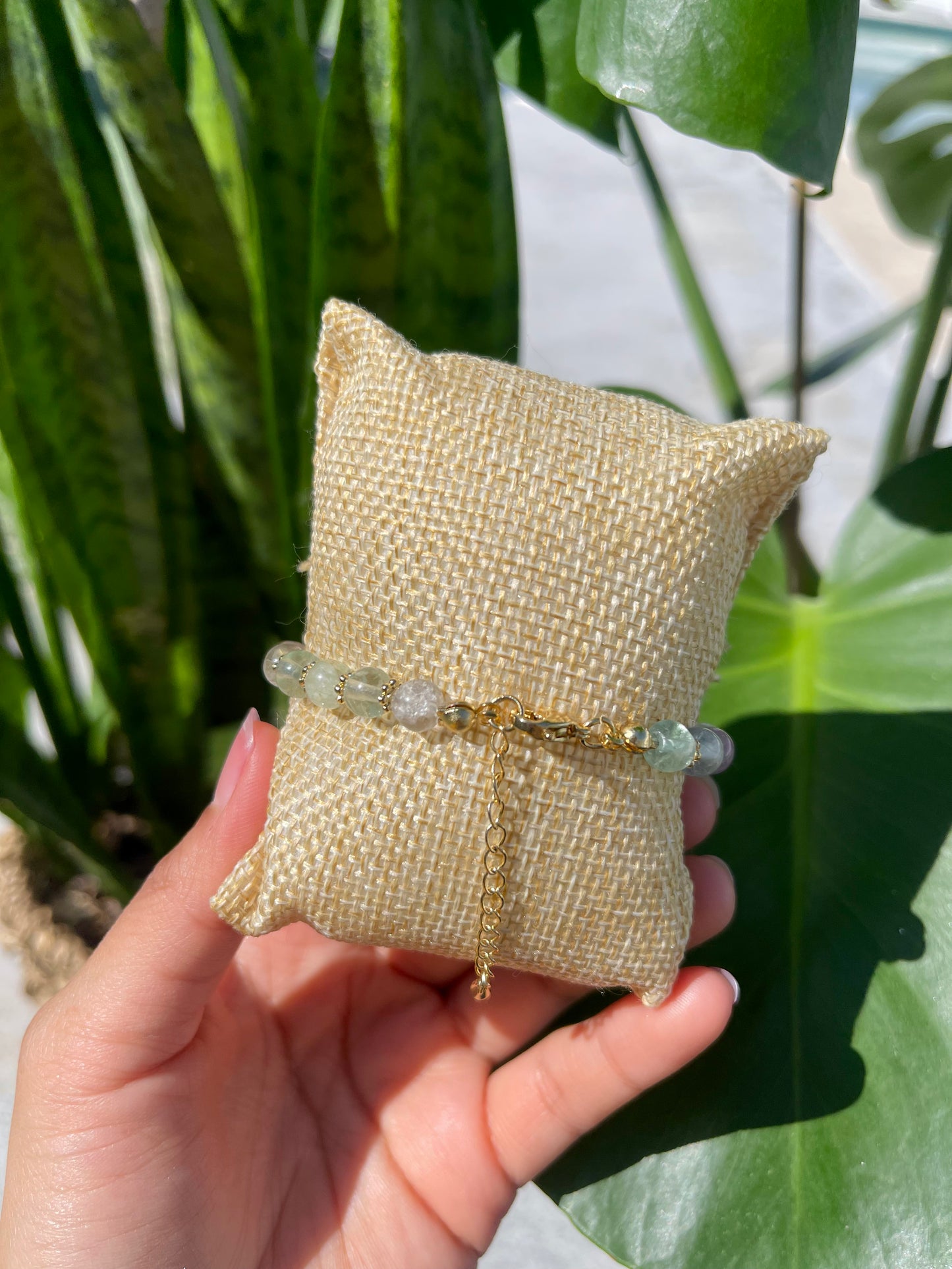 Green Fluorite Virgin Mary Bracelet