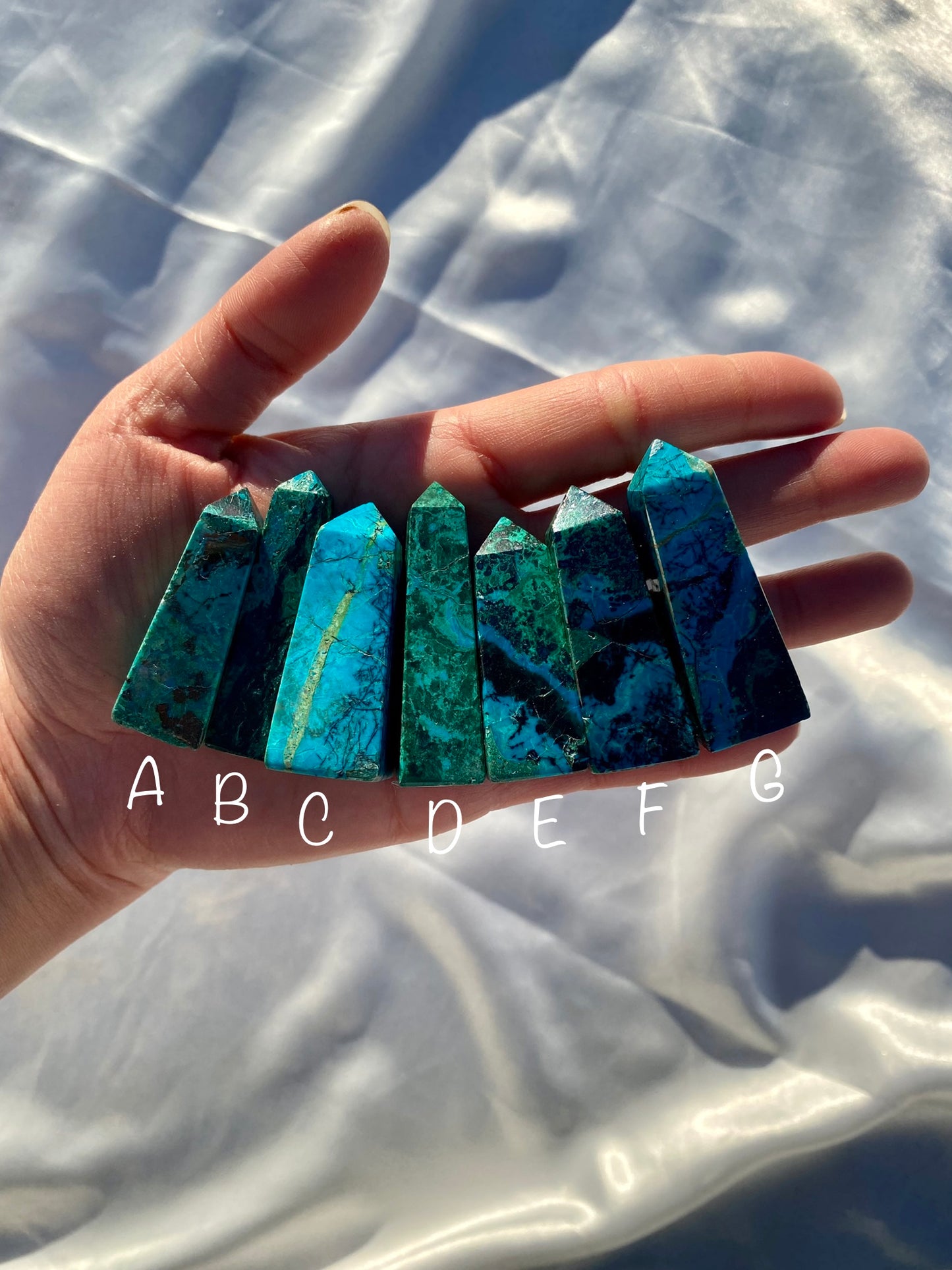 Chrysocolla MINI Towers