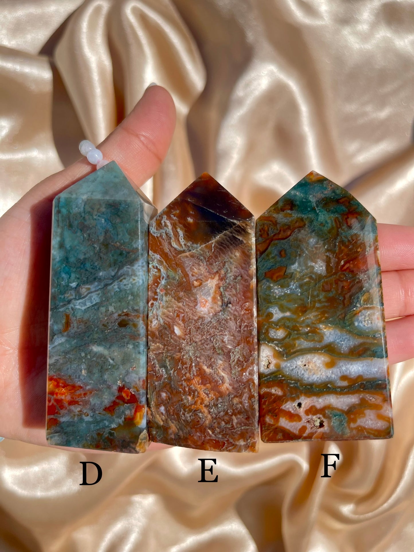 Carnelian X Moss Agate Tower