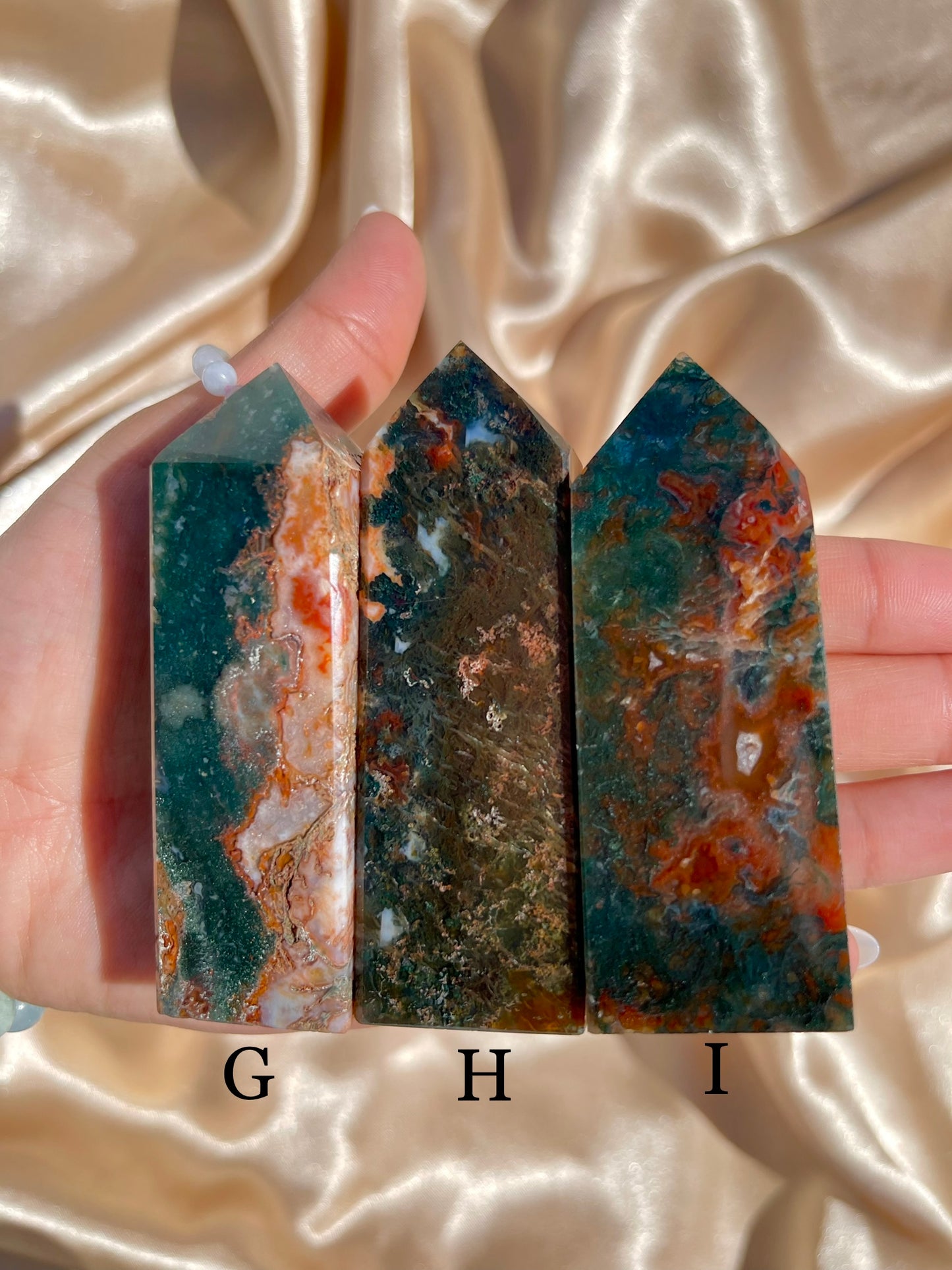 Carnelian X Moss Agate Tower