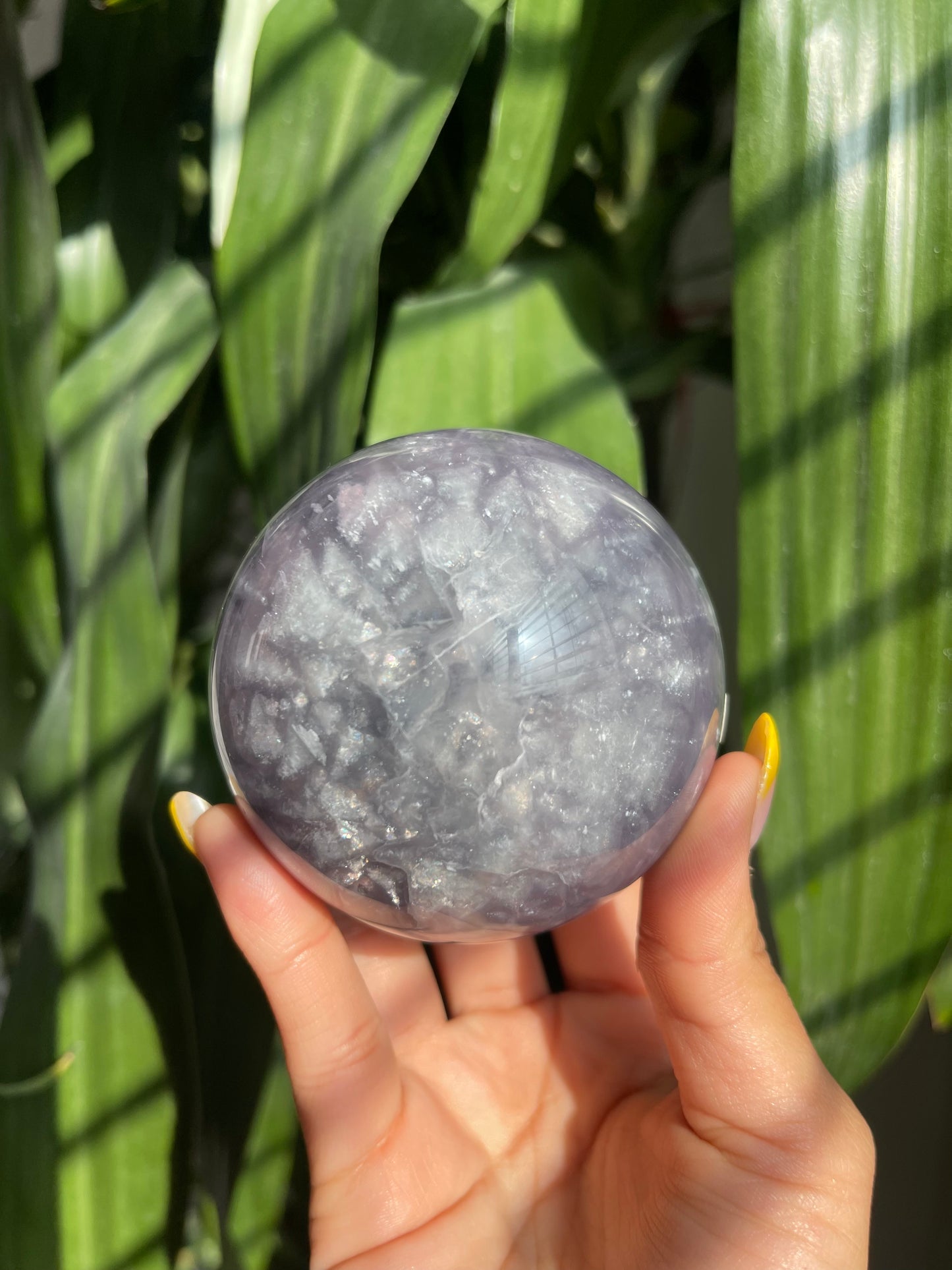 Purple Fluorite Sphere W/ Mica