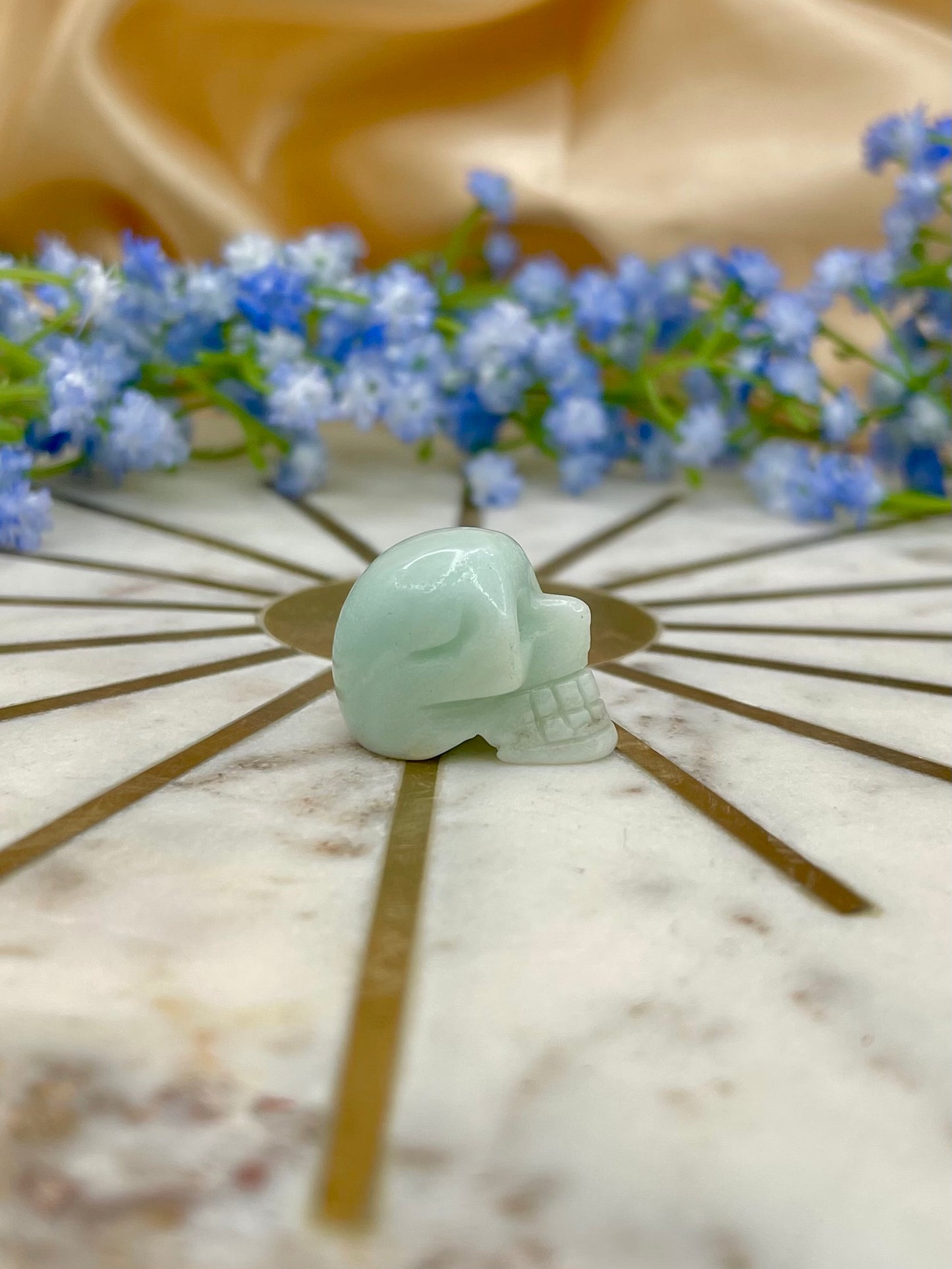 Amazonite MINI Skull Carving