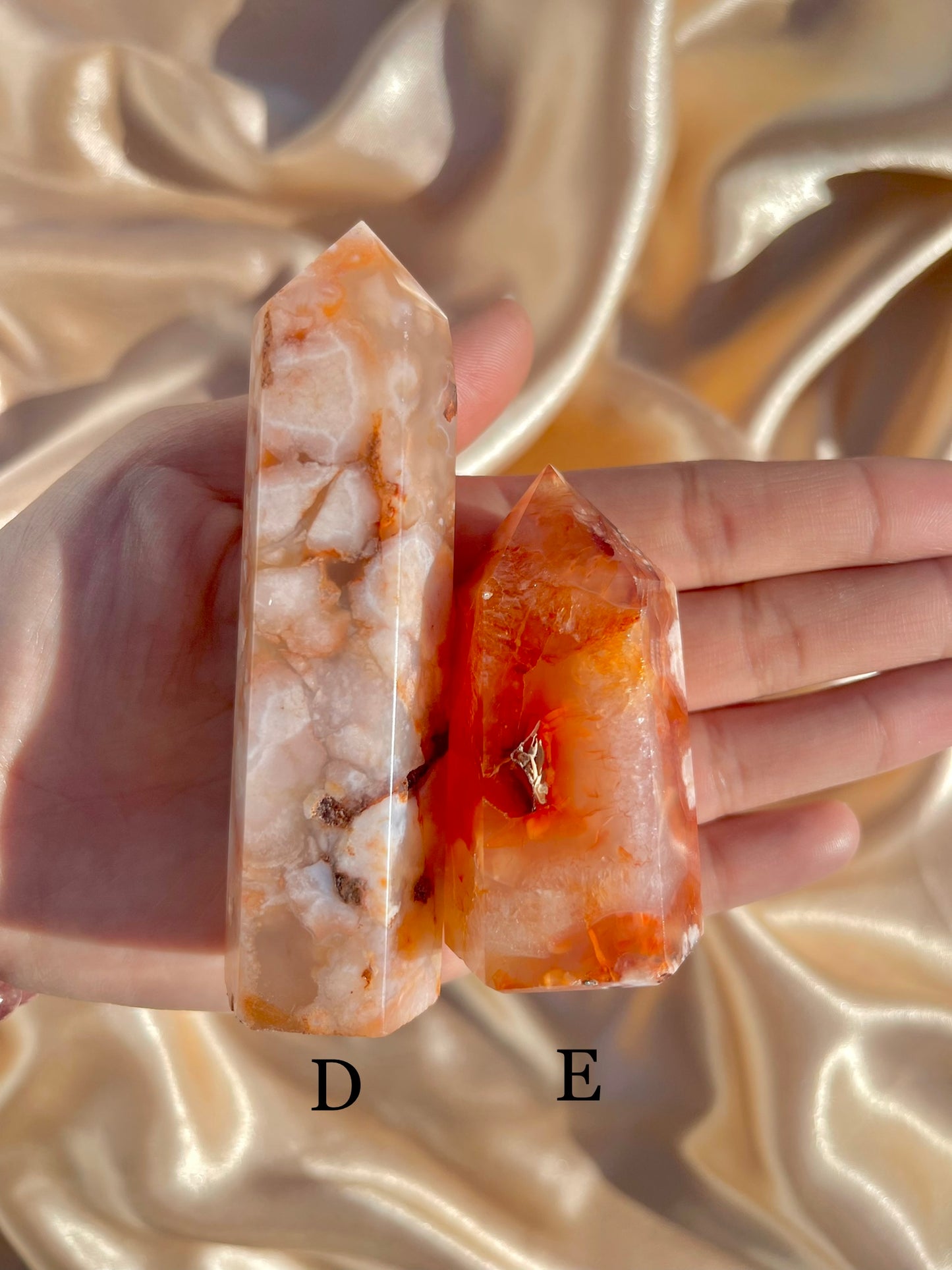 Carnelian X Flower Agate Tower