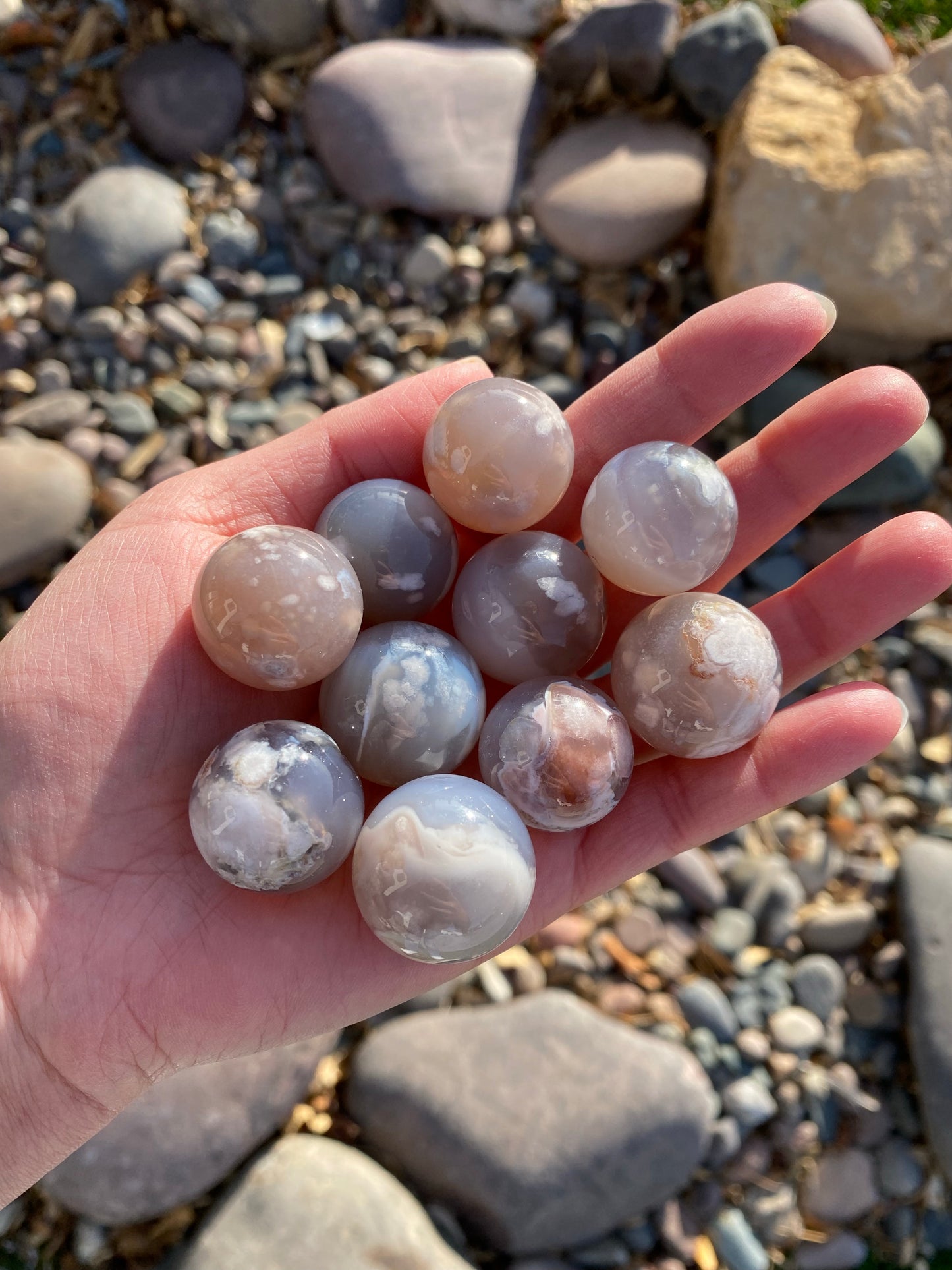 Flower Agate Spheres