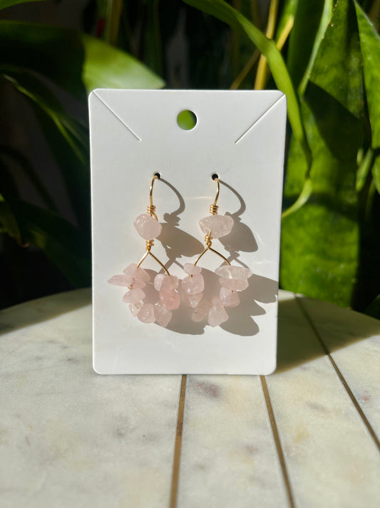 Rose Quartz Aphrodite Earrings