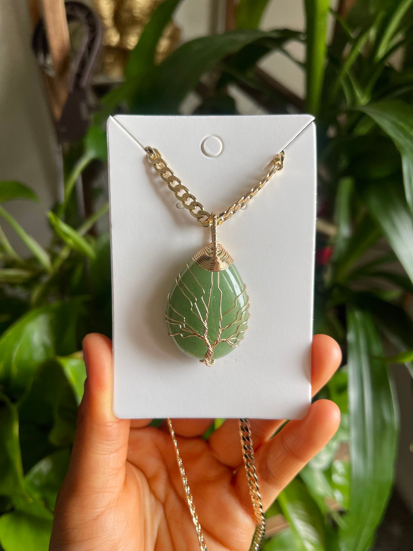 Green Aventurine Tree of Life Necklace