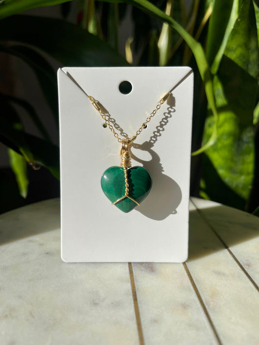 Malachite Heart Necklace