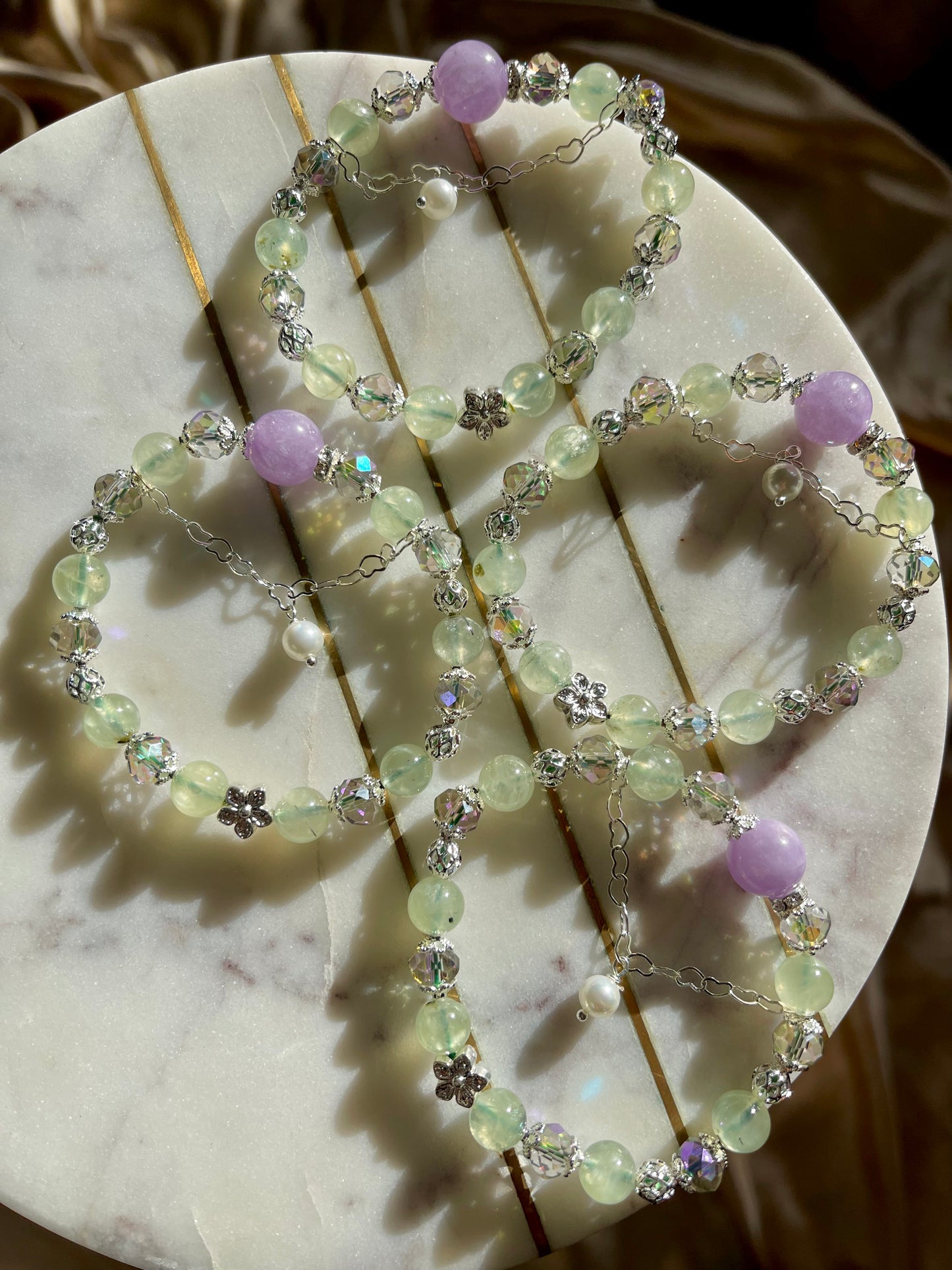 Green Fluorite Flower Bracelet